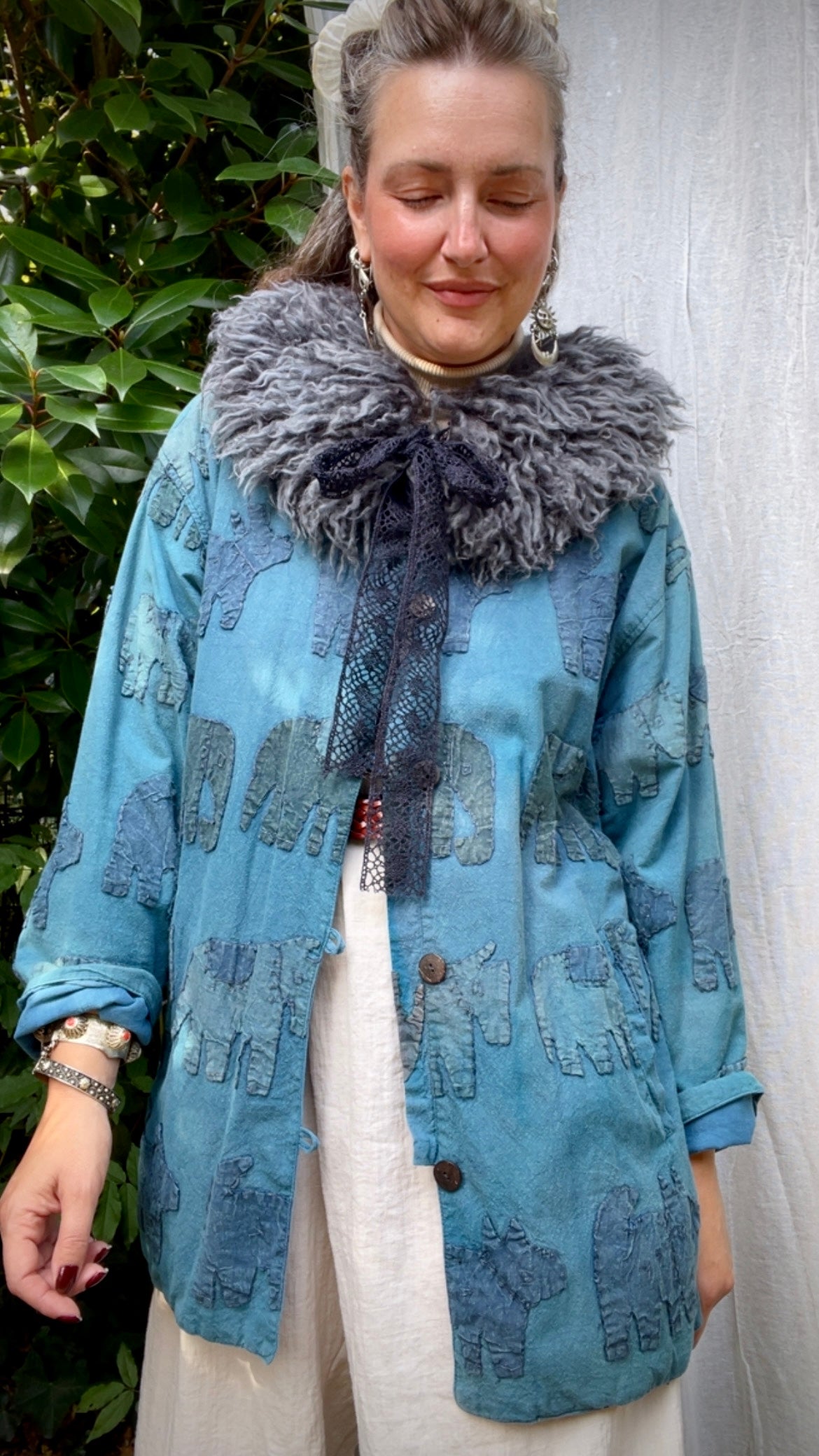 Silver Grey Shearling Collar