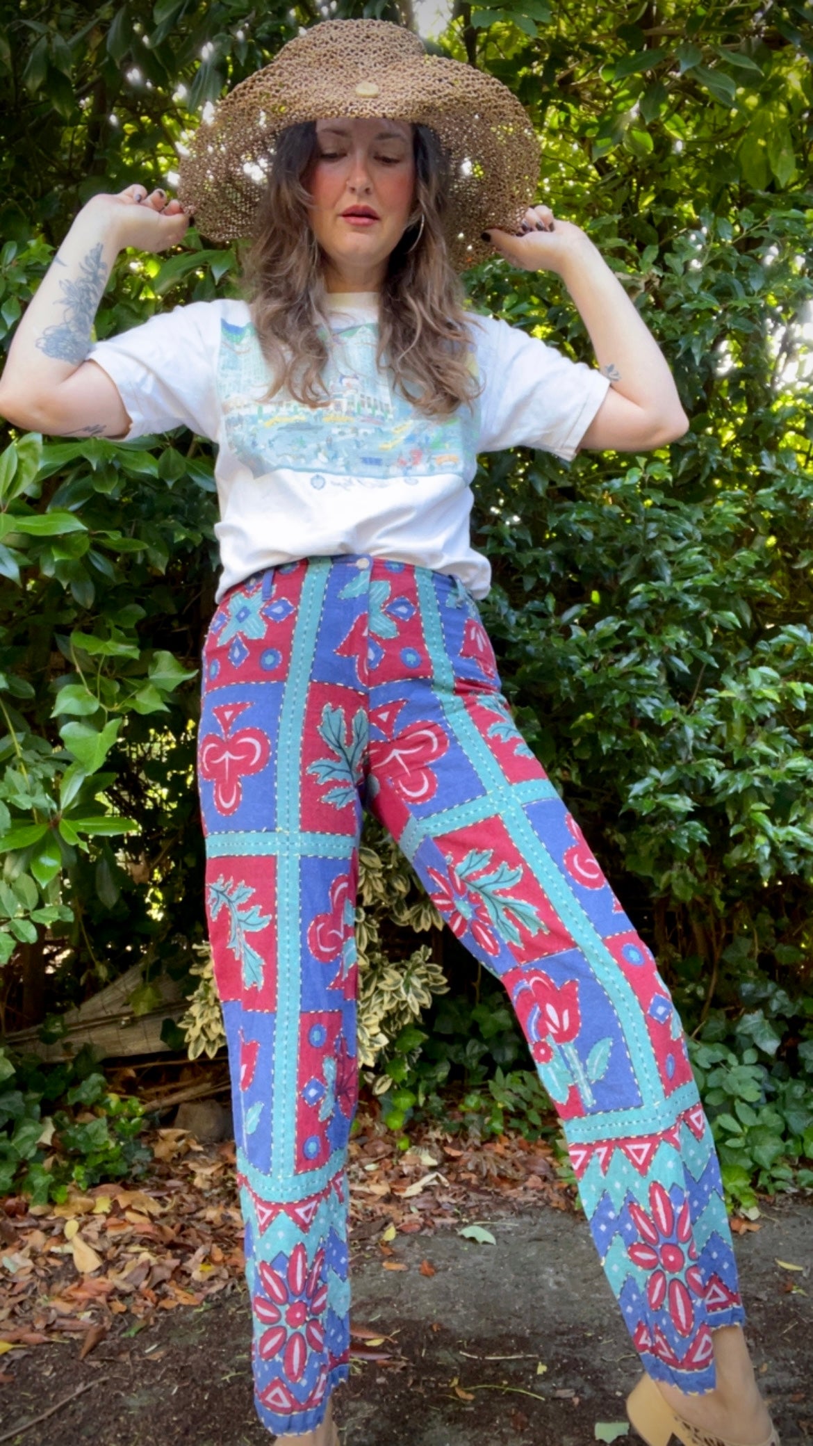 Patchwork Printed Trousers