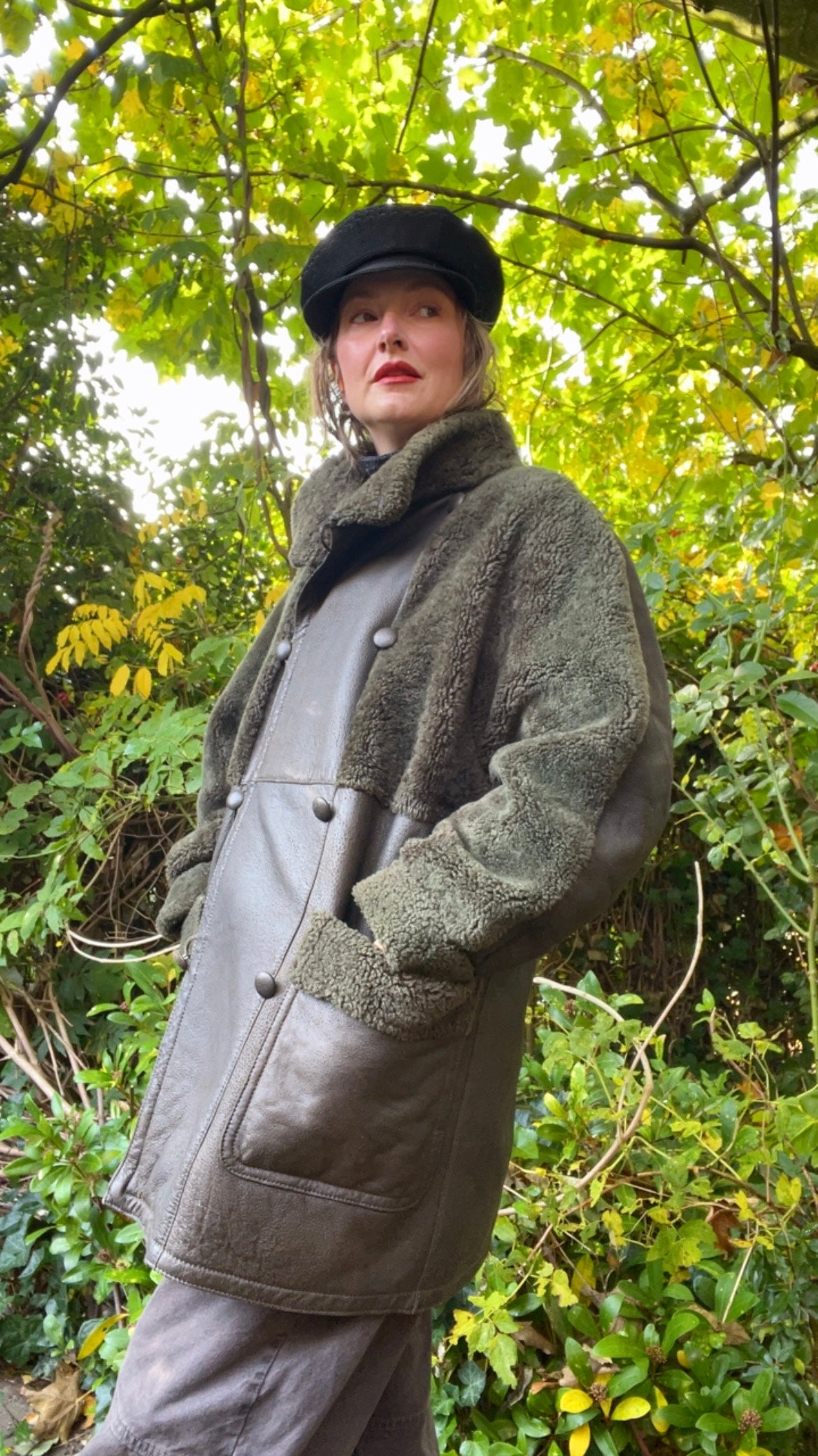 Shearling and Leather Coat