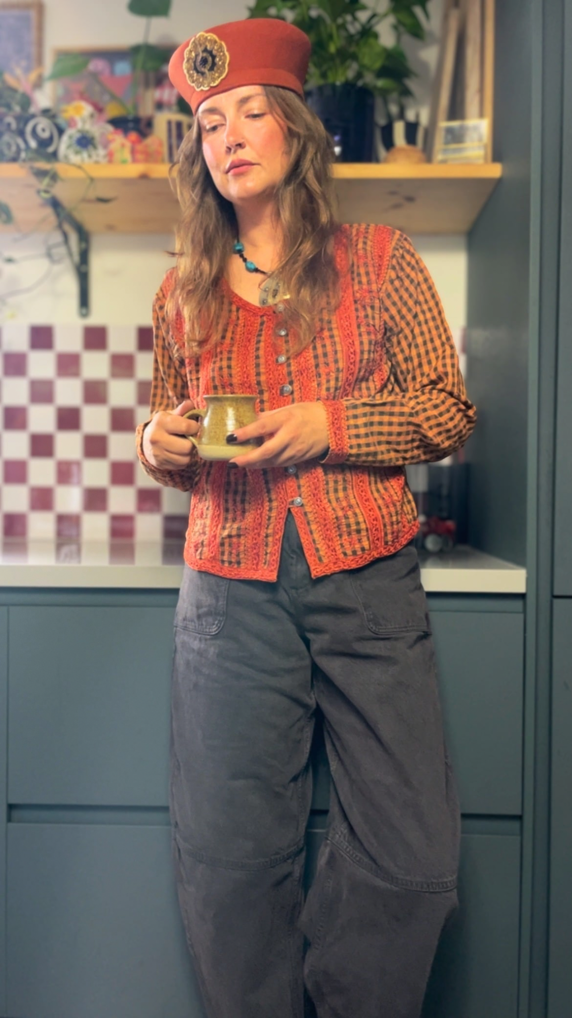 Gingham Boxy Top