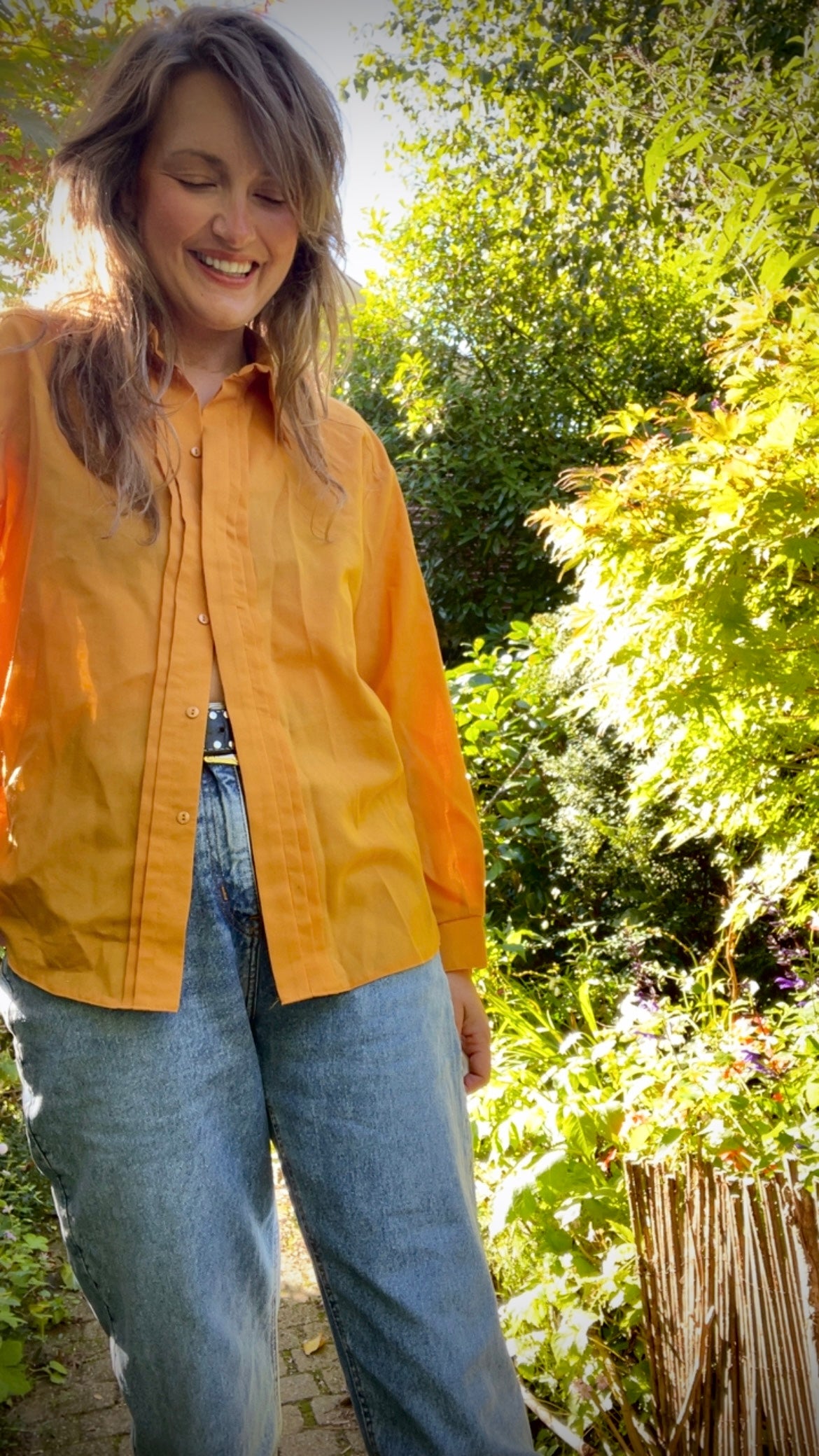 Golden Pleated LS Shirt