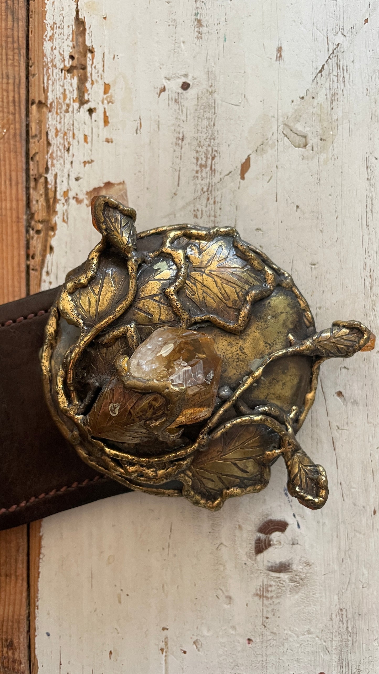 Brutalist Citrine Brass Belt