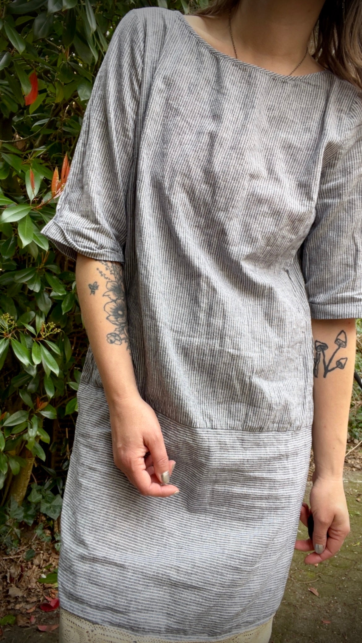 Reworked • Stripe & Lace Tunic