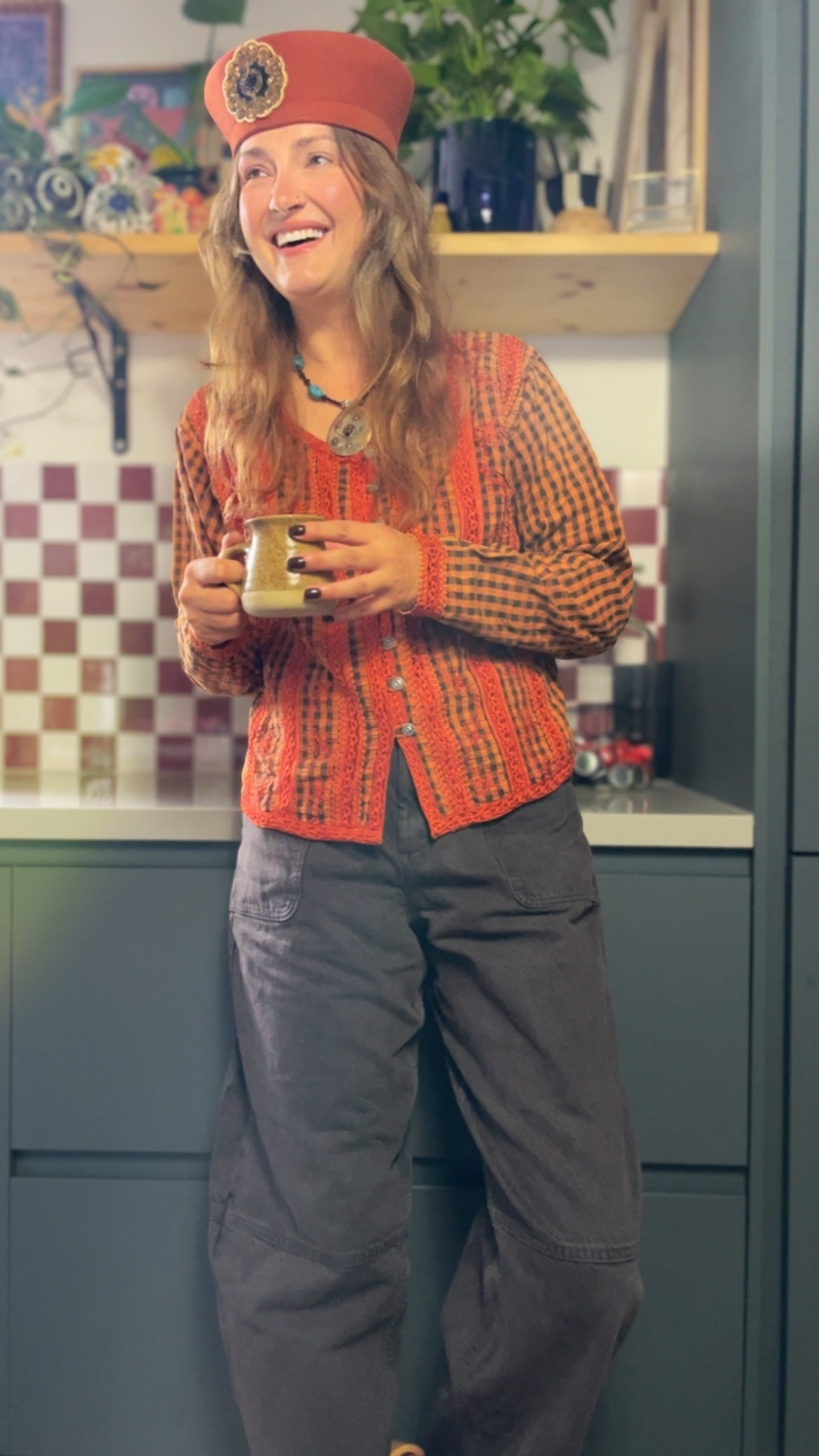 Gingham Boxy Top