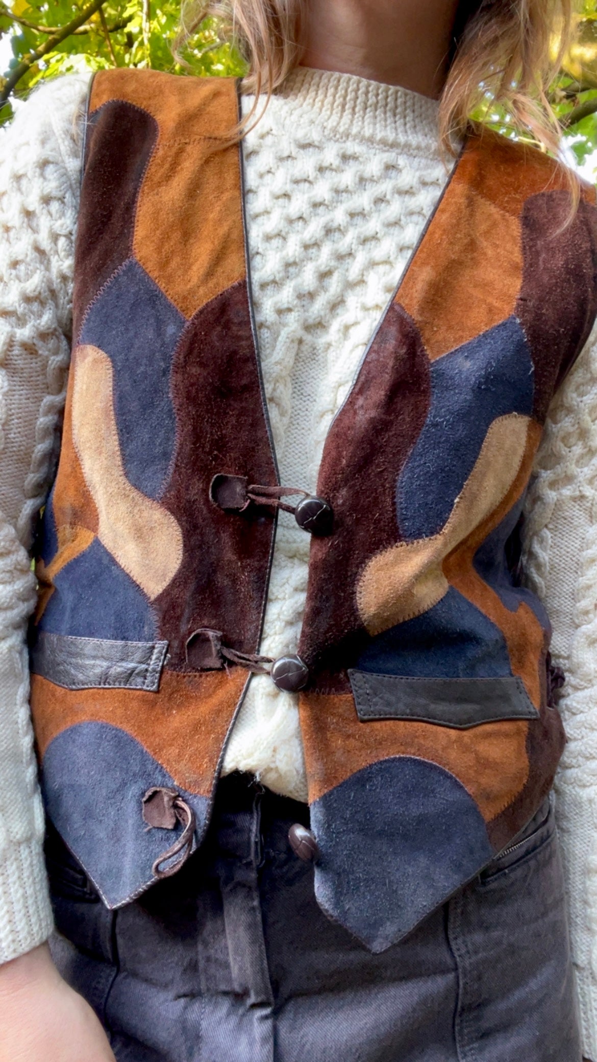 Patchwork Suede Waistcoat