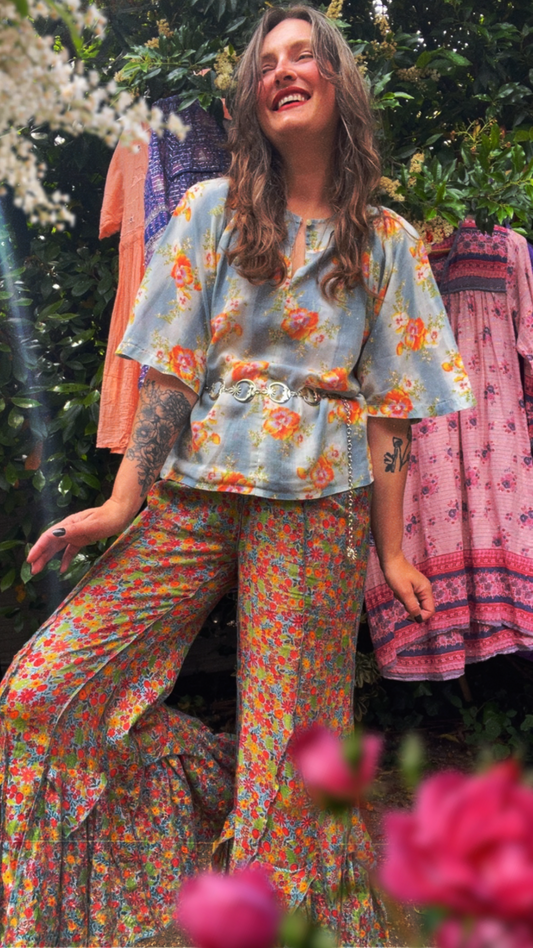60s Pansies Top