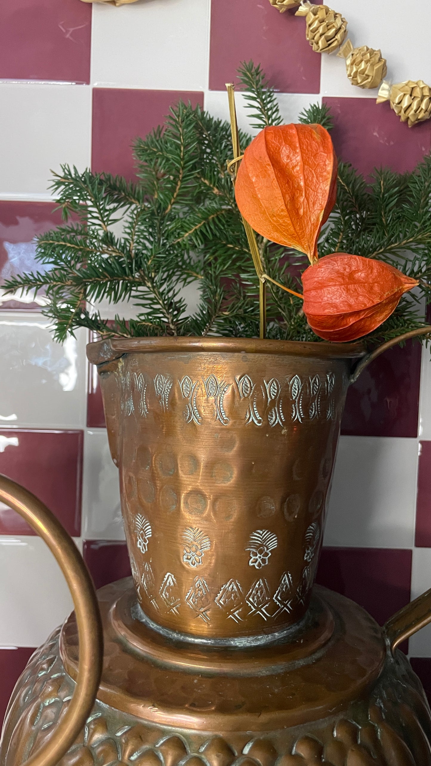 Copper Etched Vases
