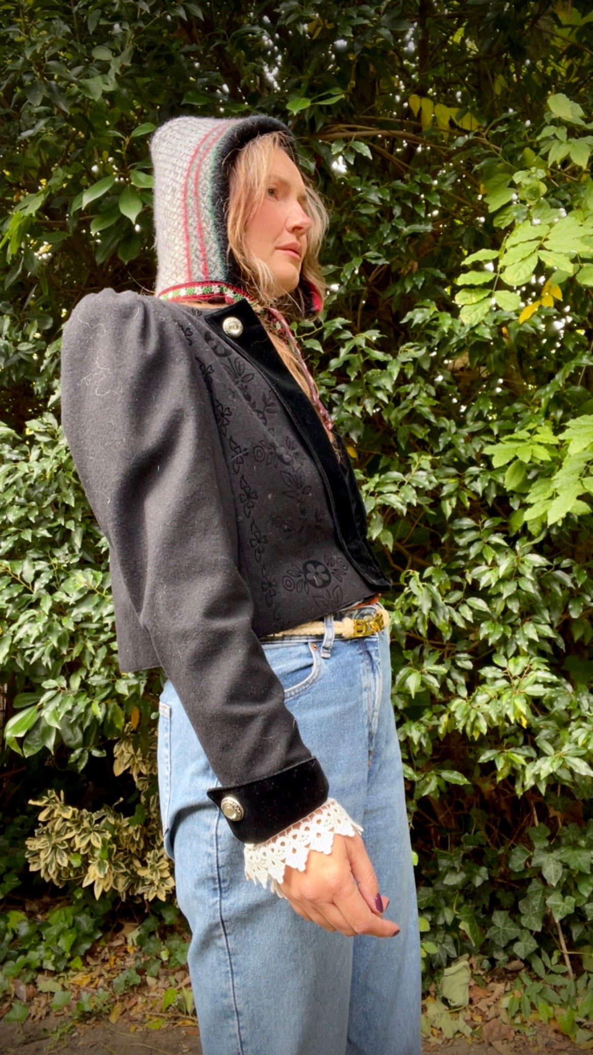 Reworked Bonnet & Mittens Set