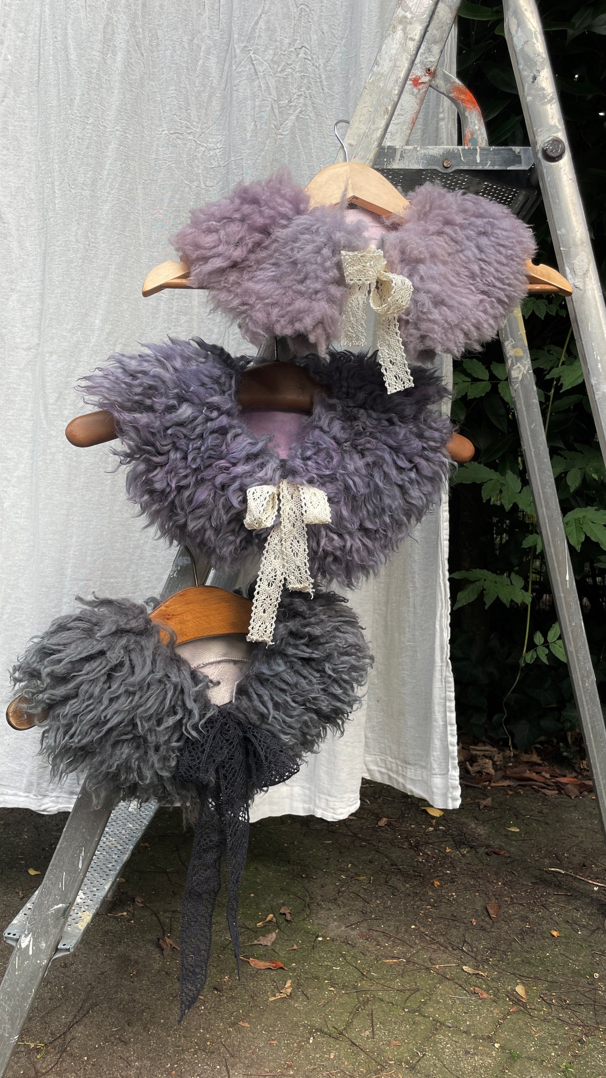 Silver Grey Shearling Collar