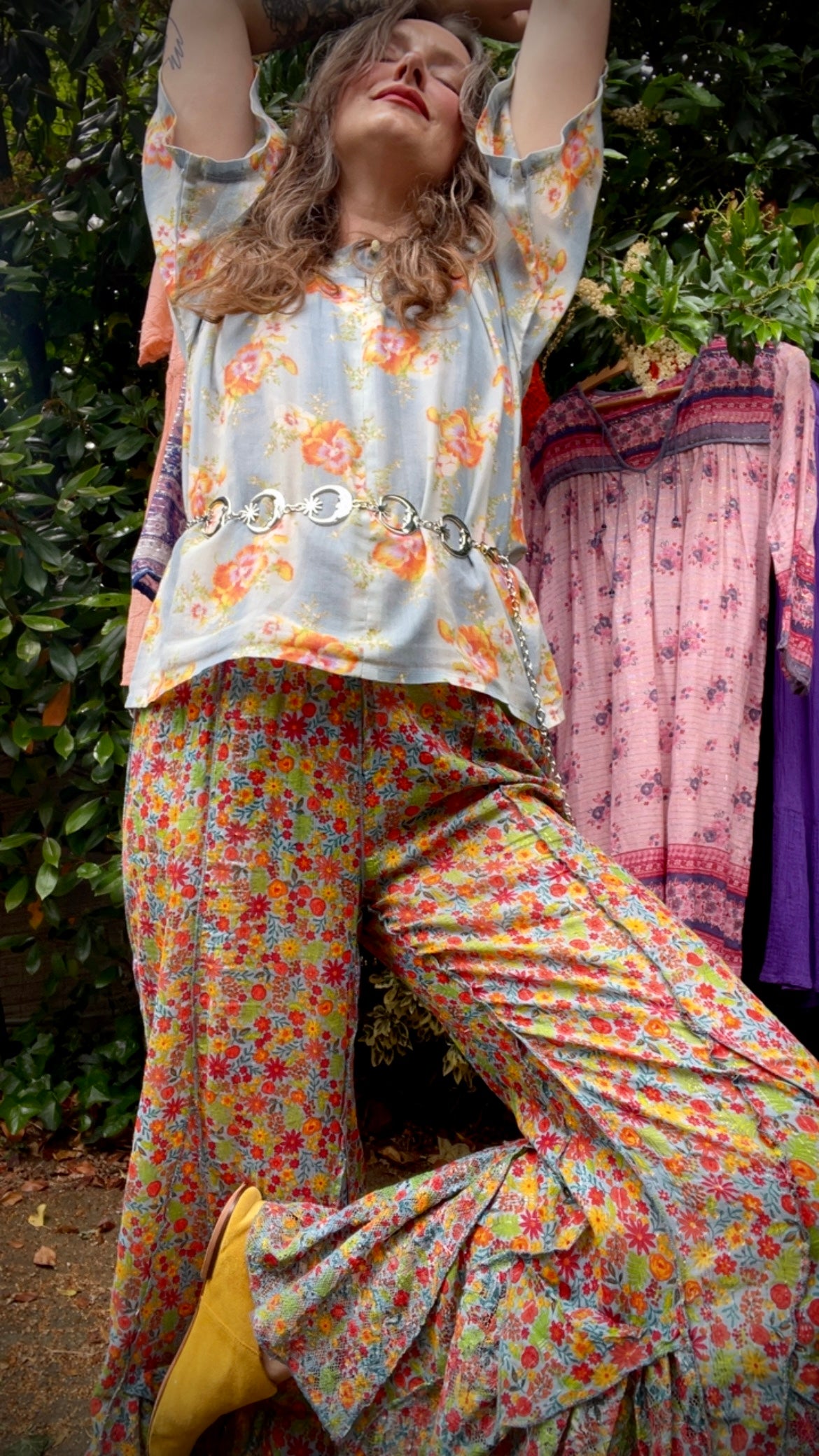 Floral Flared Trousers