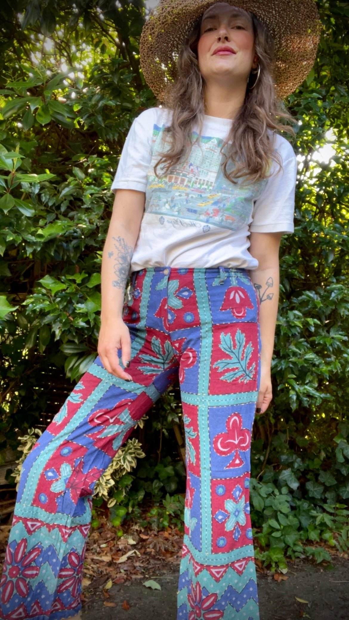 Patchwork Printed Trousers