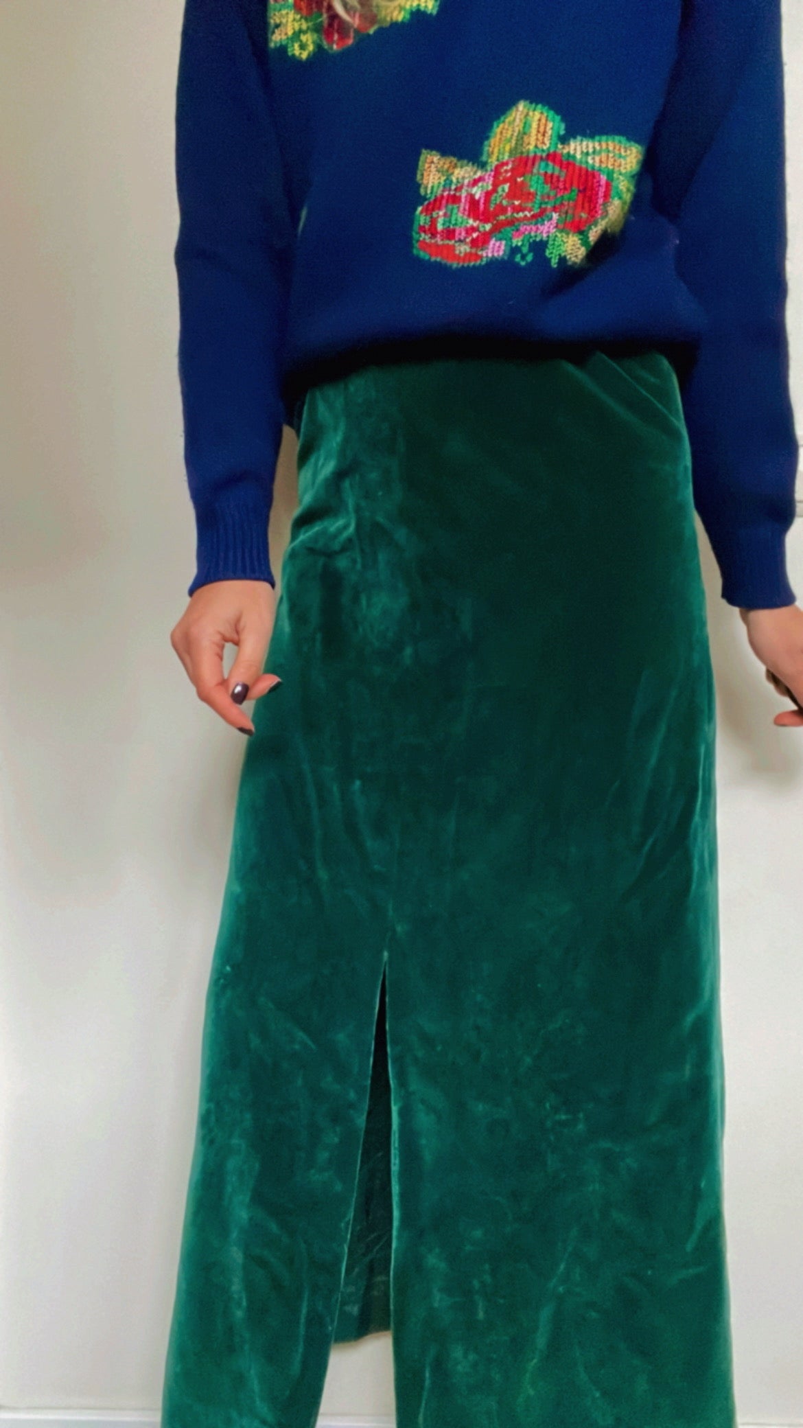 70s Velvet Maxi Skirt