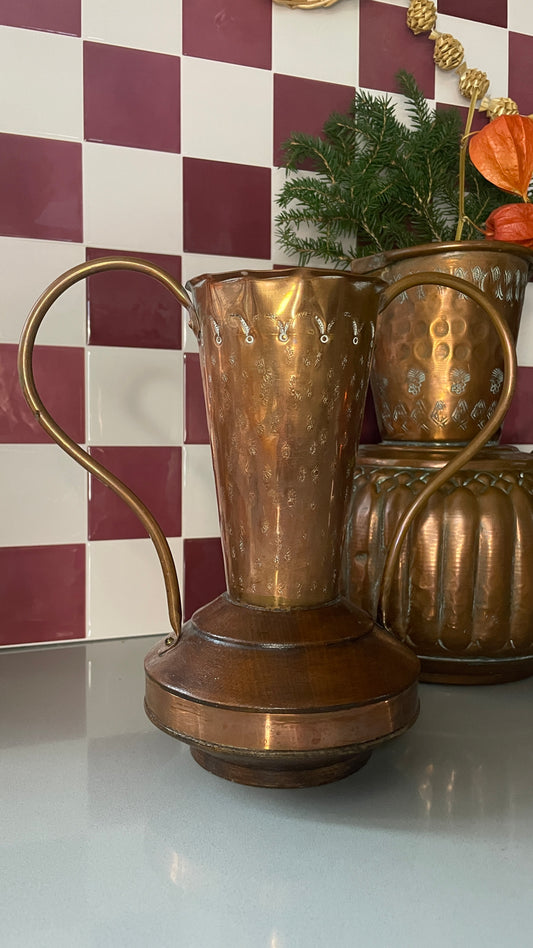 Copper Etched Vases