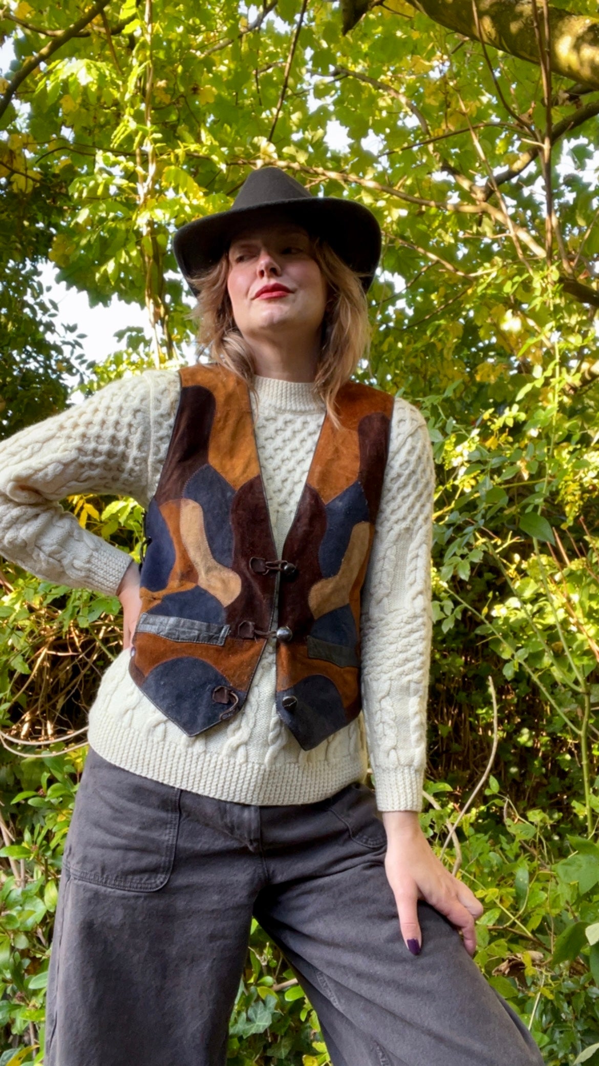 Patchwork Suede Waistcoat