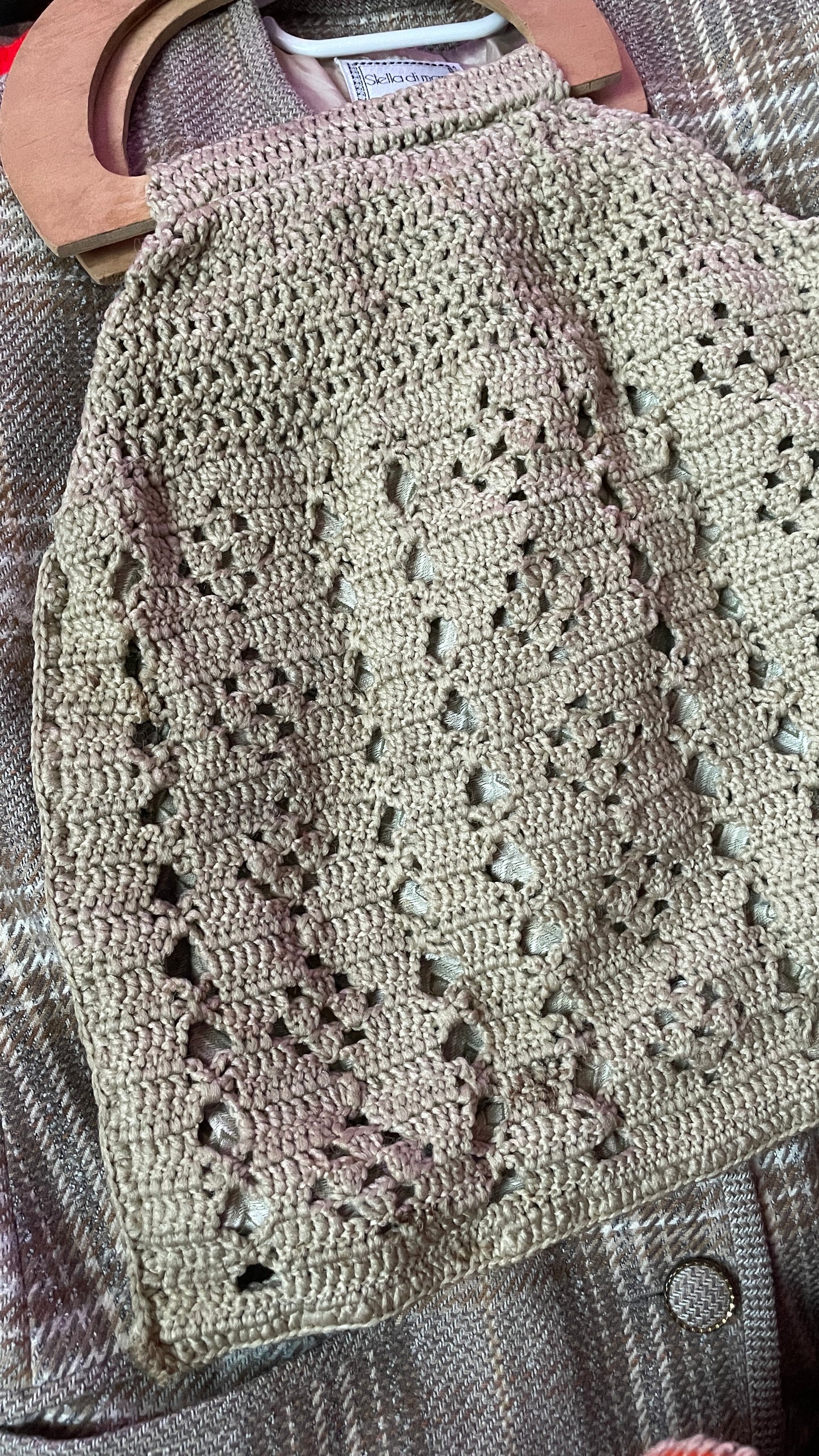 70s crochet purse