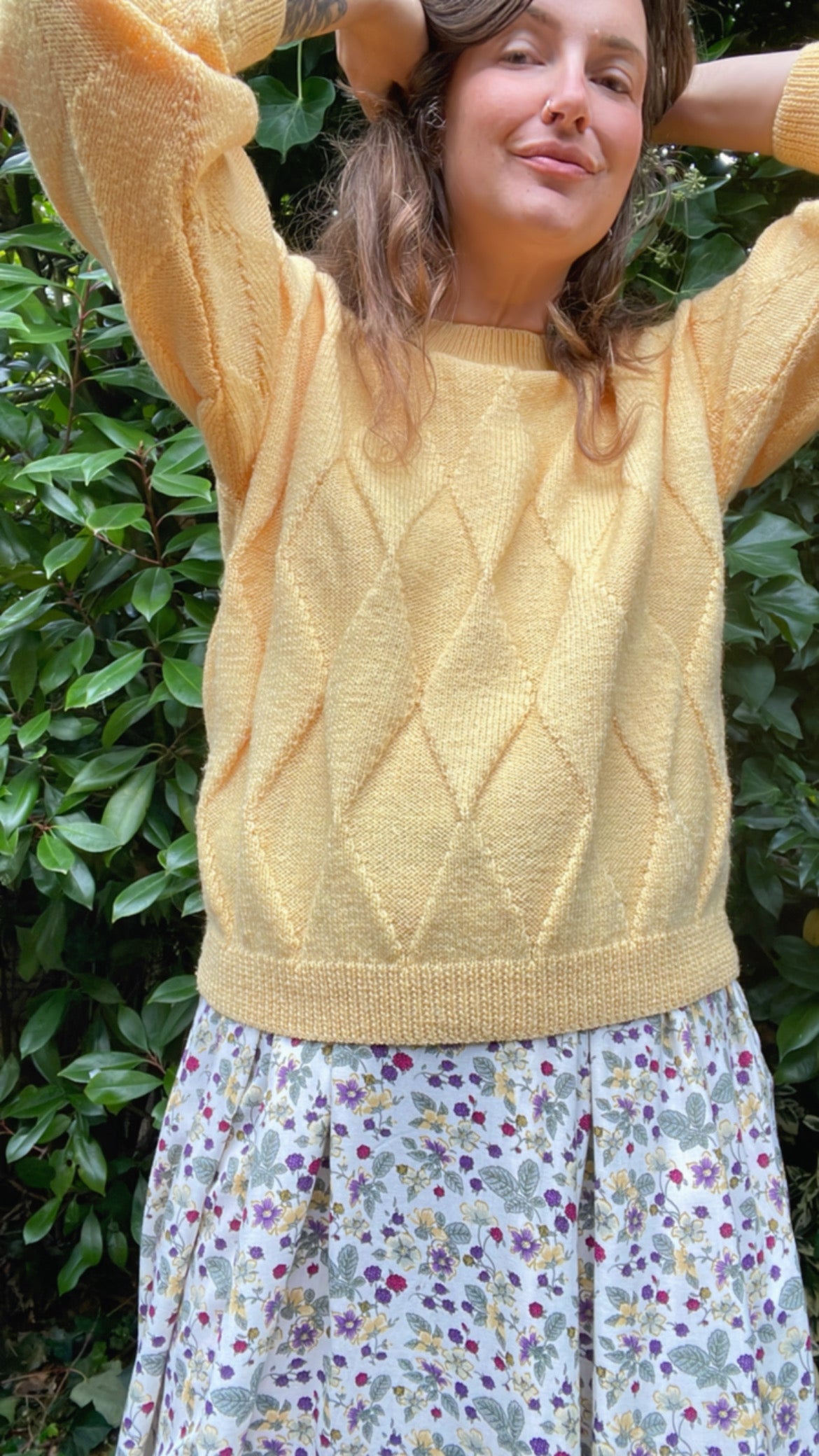 Hand Knitted Diamond Jumper