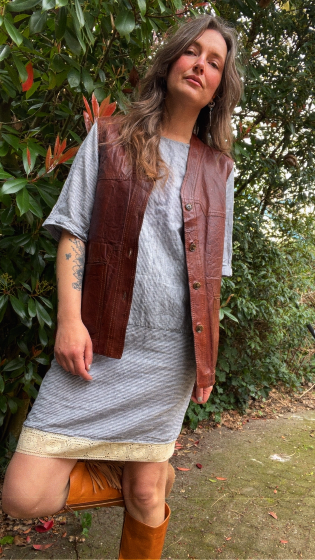 70s Leather Waistcoat