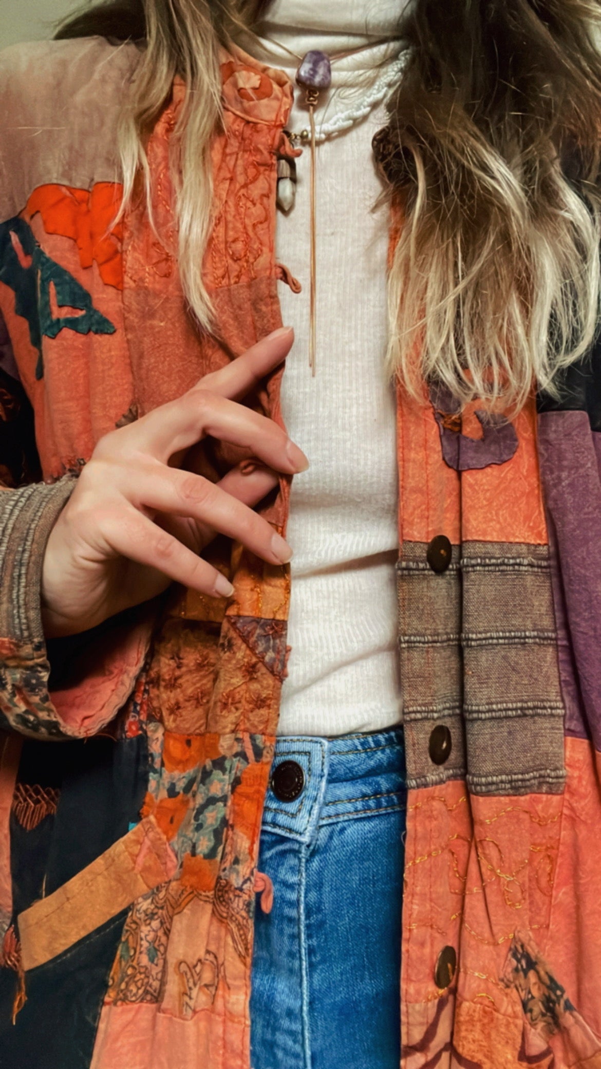 Kantha Jacket Peach