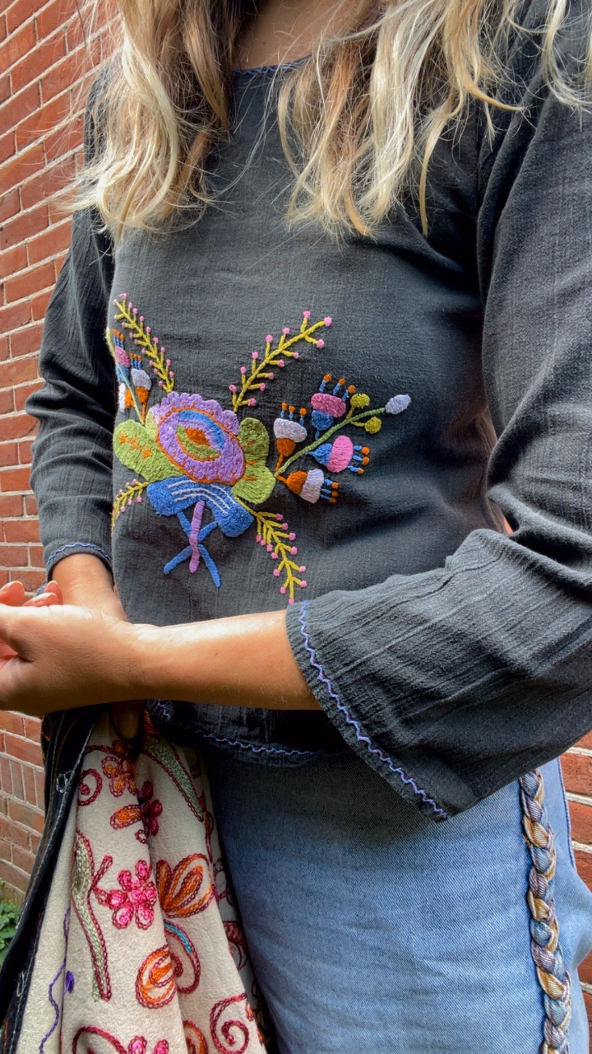 Embroidered 70s Top