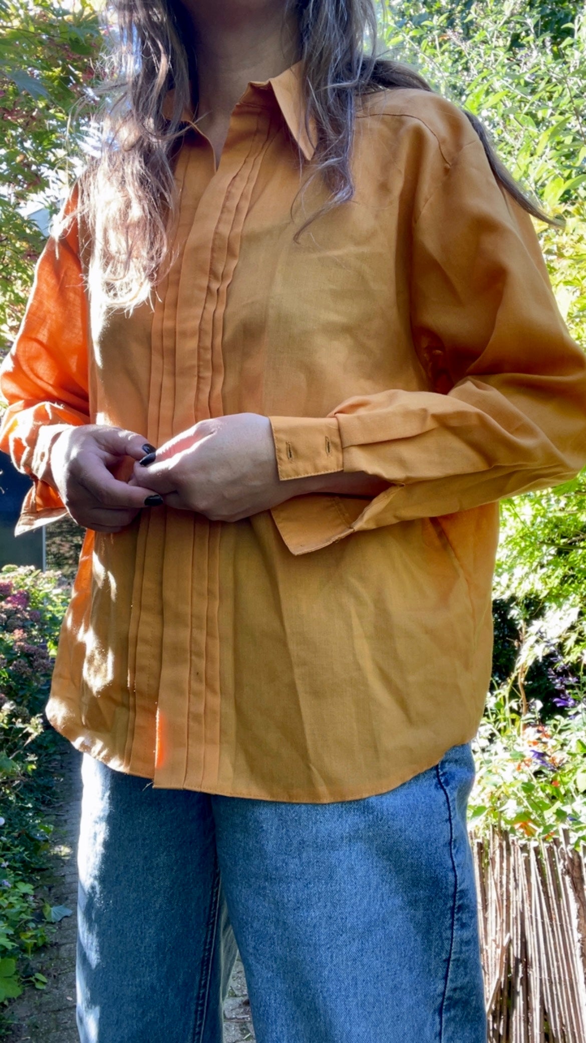 Golden Pleated LS Shirt