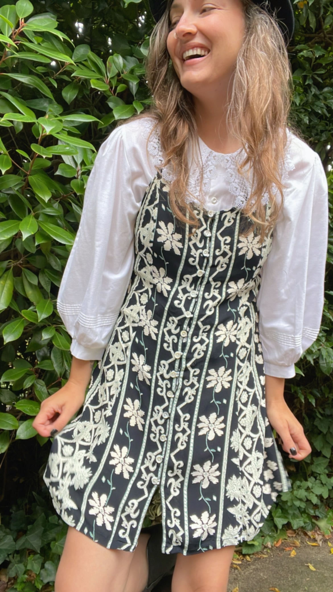 90s Floral Mini Dress Indigo and Roses 90s Floral Mini Dress Indigo and Roses