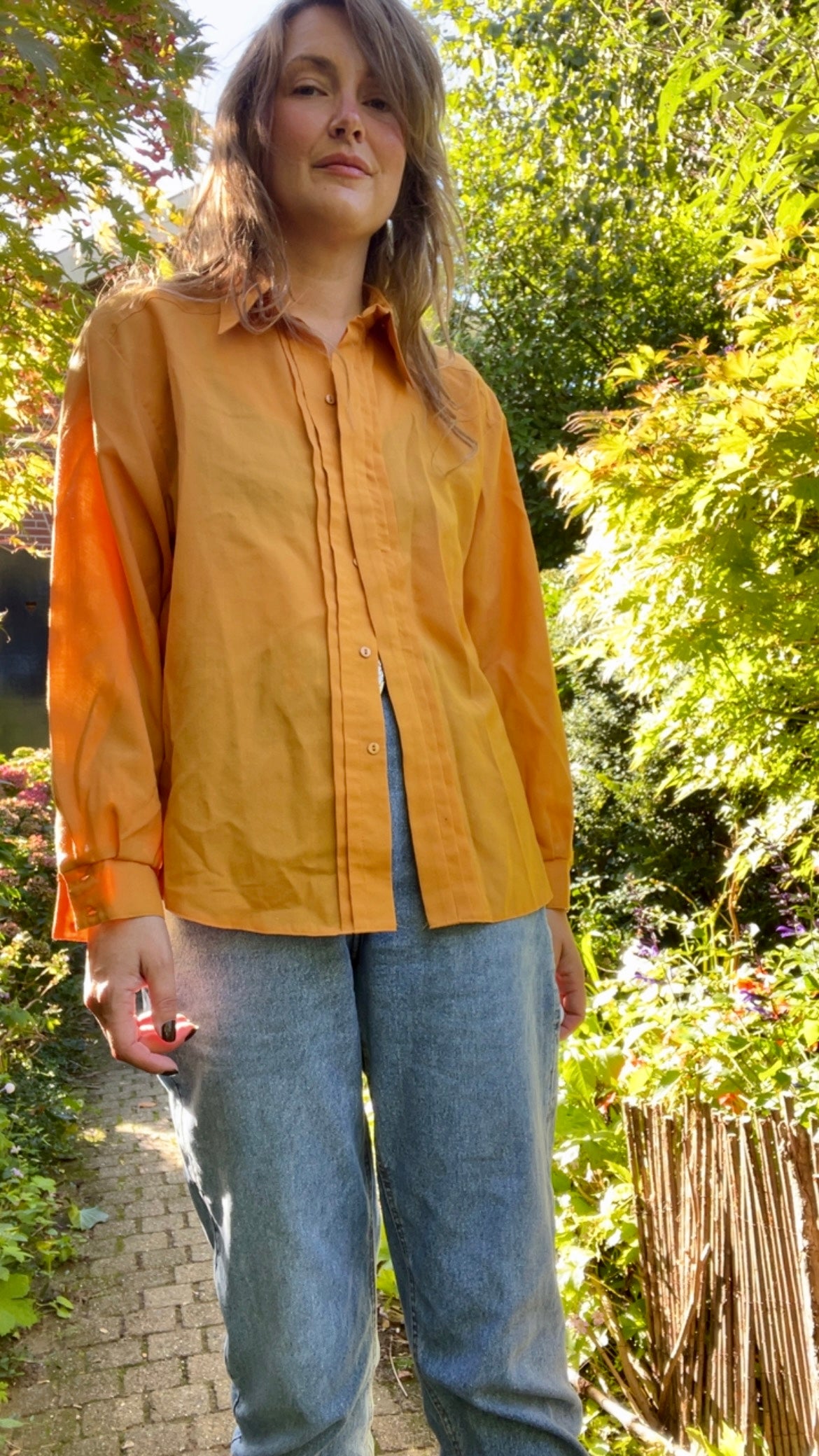 Golden Pleated LS Shirt