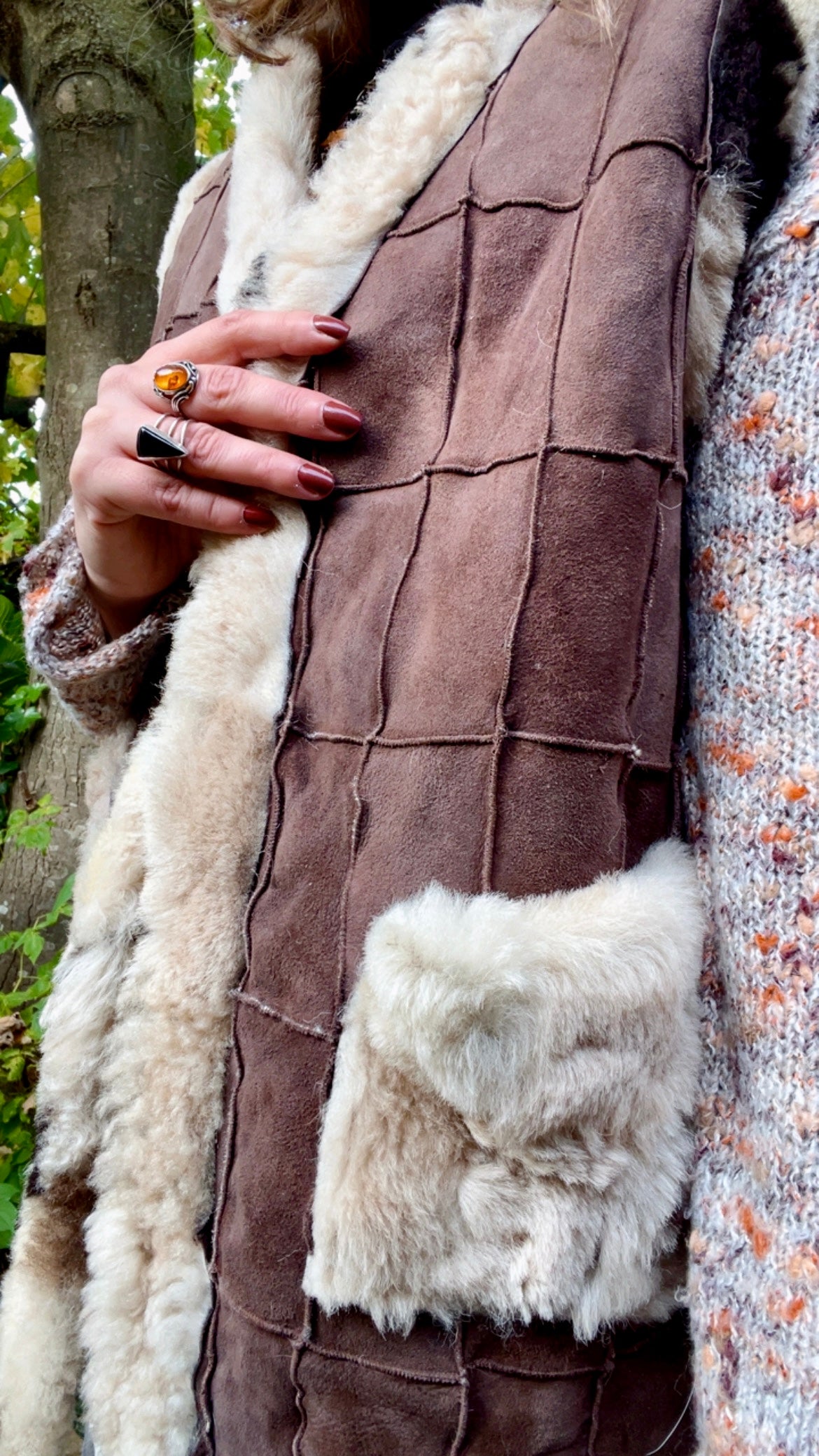 Shearling Patchwork Waistcoat