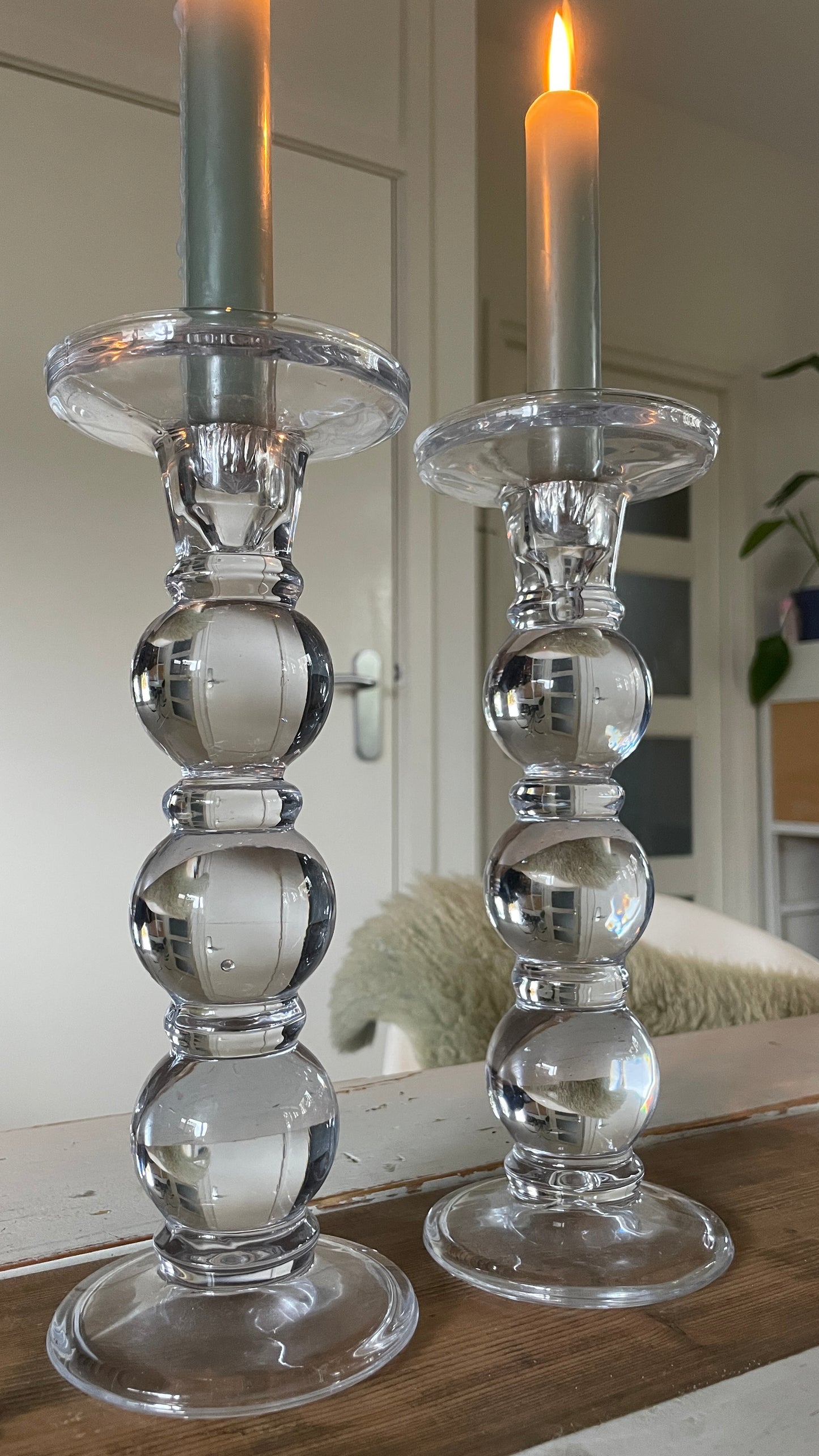 Glass Bubble Candle Holders