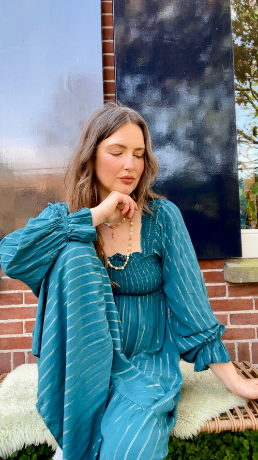 Teal Boho Dress