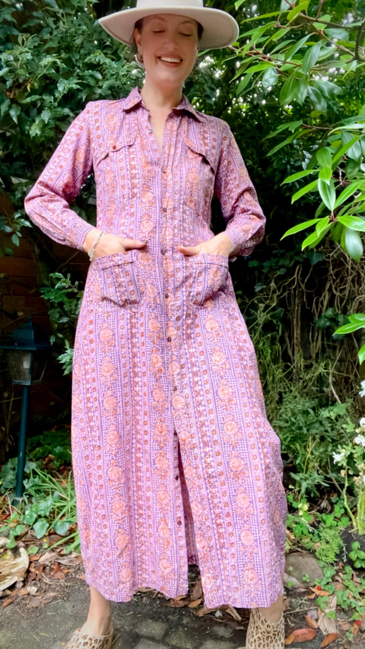 70s Block Print Dress