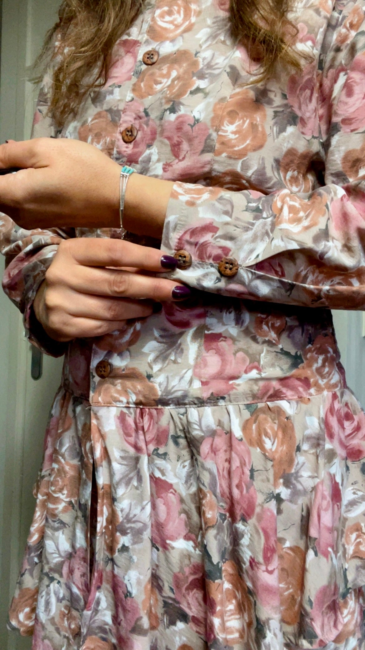 90s Peplum Roses Dress