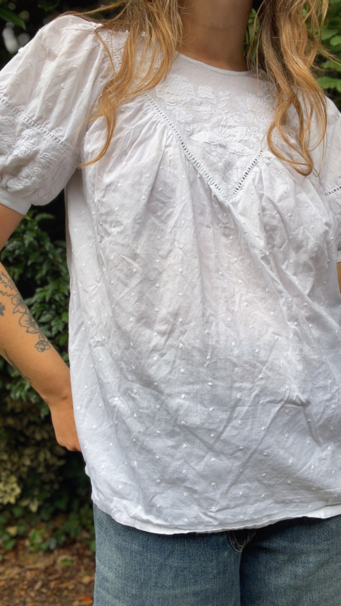 Lace Plumetis SS TOP