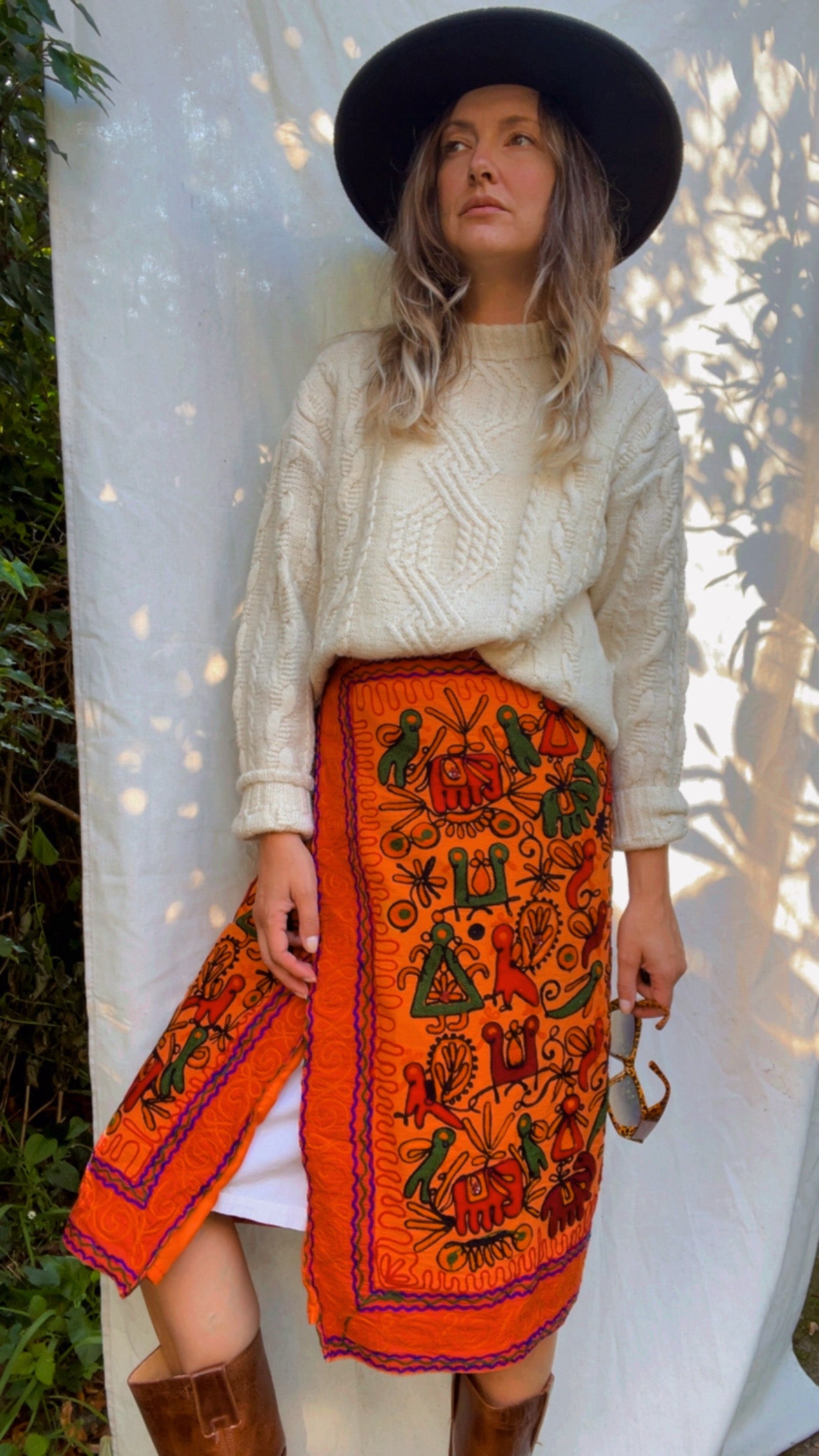 Kantha wrap skirt