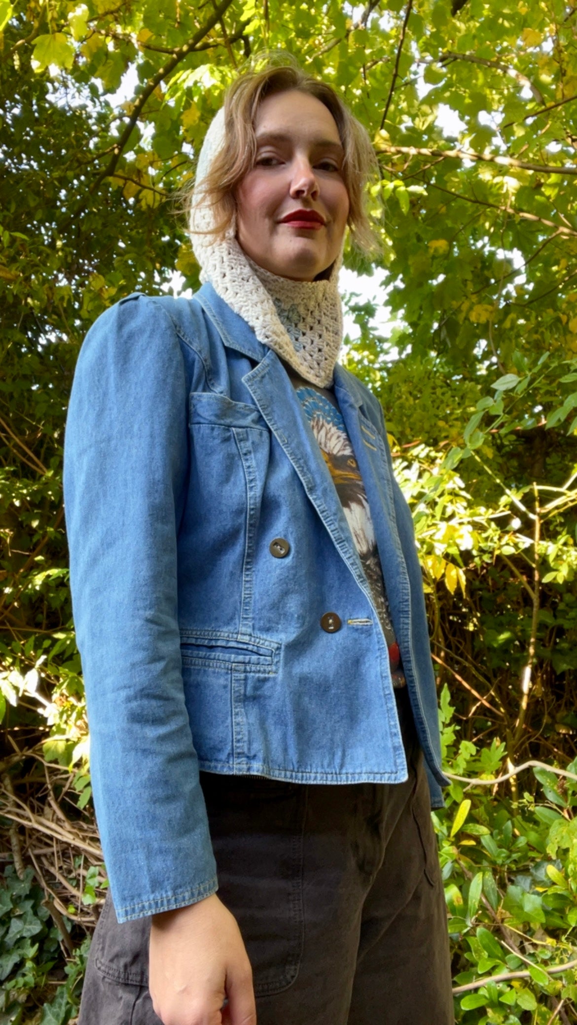 Denim Peplum Blazer