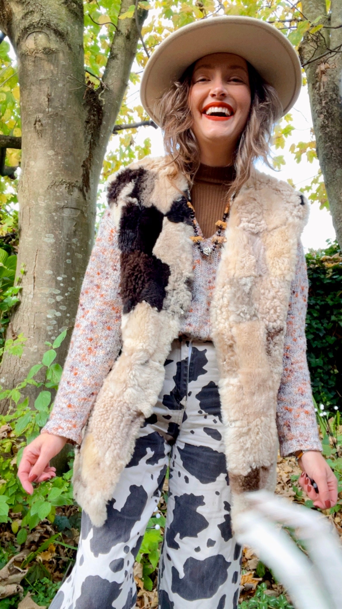 Shearling Patchwork Waistcoat