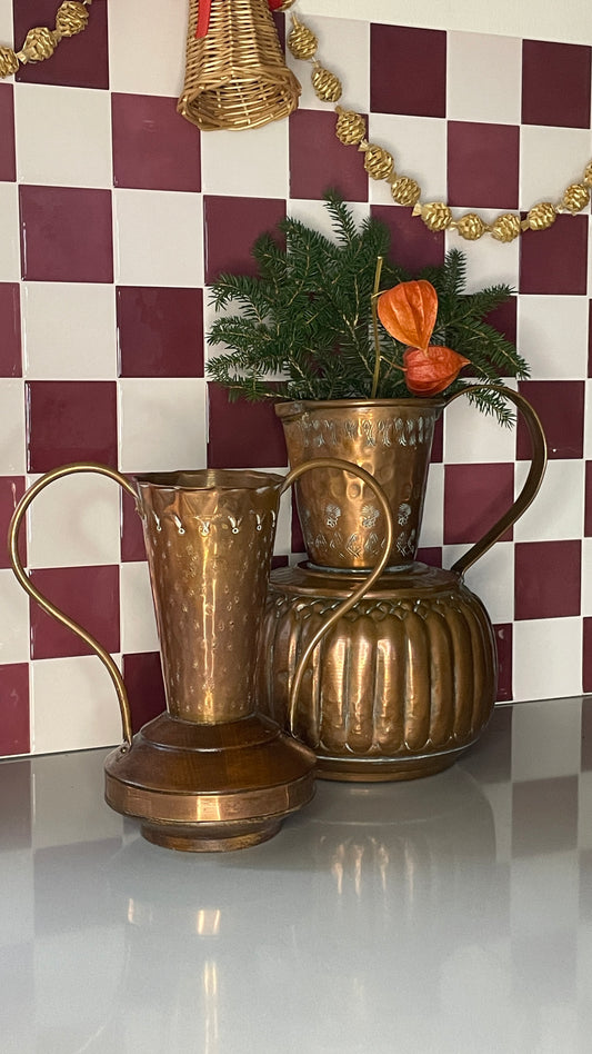 Copper Etched Vases