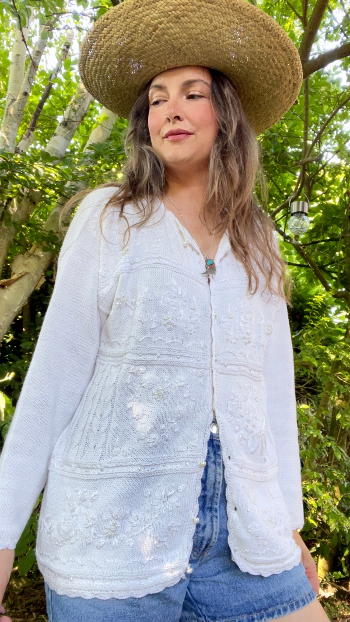 Bedazzled Cotton Cardigan