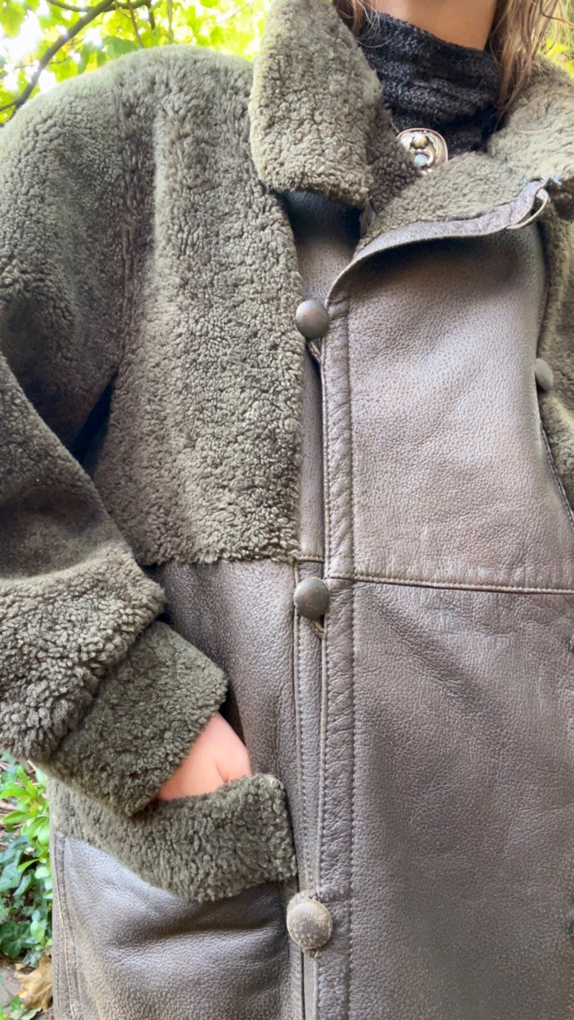 Shearling and Leather Coat