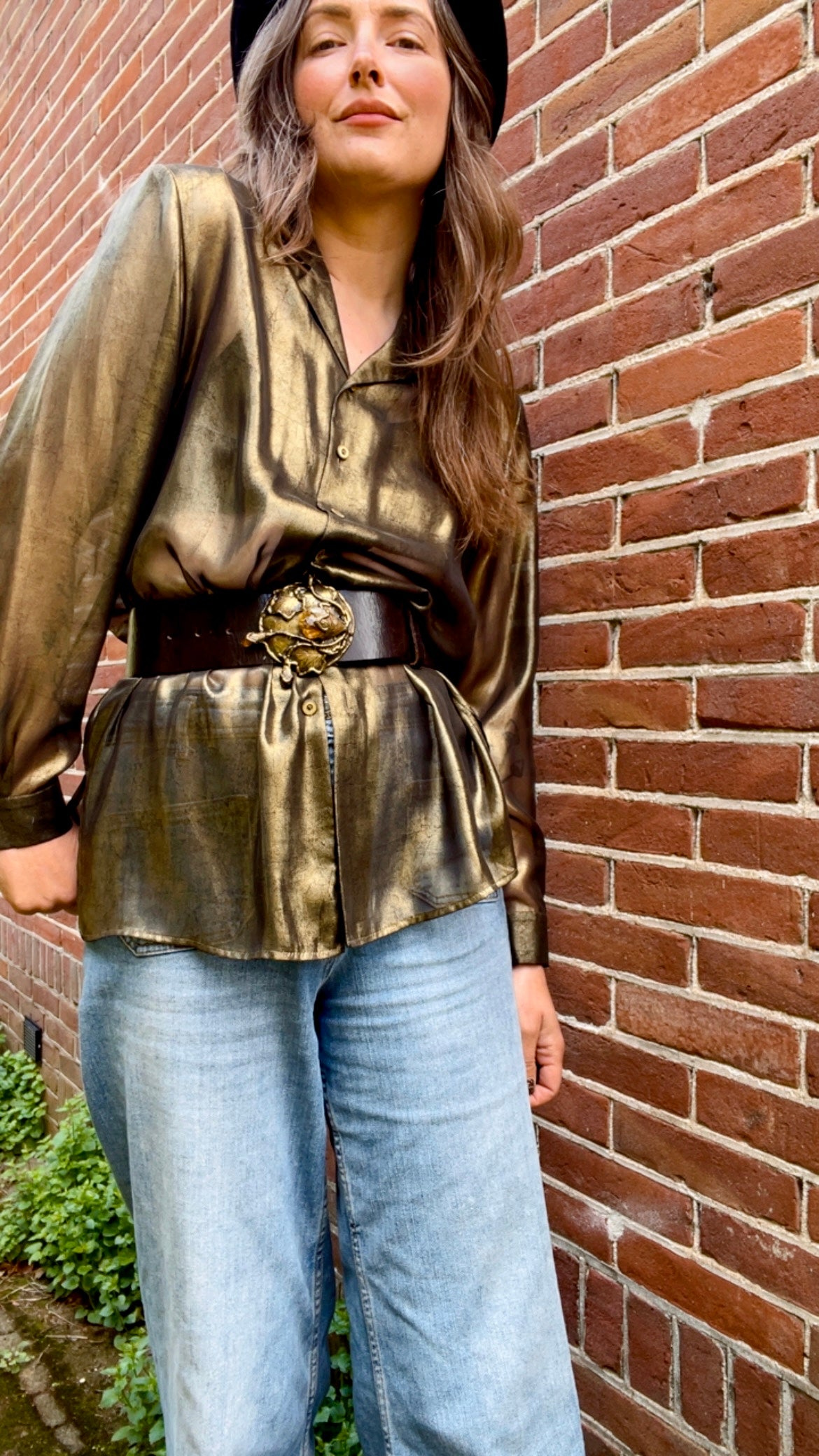 Brutalist Citrine Brass Belt