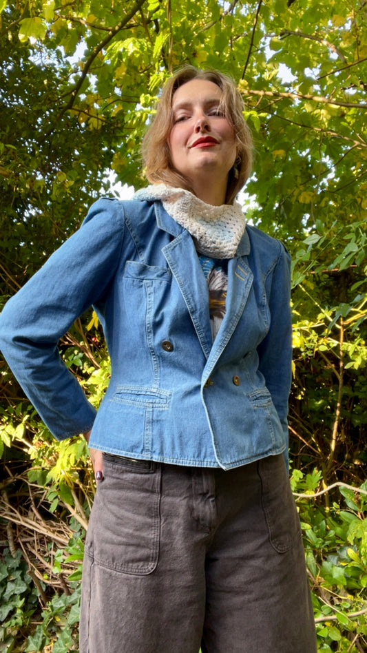 Denim Peplum Blazer