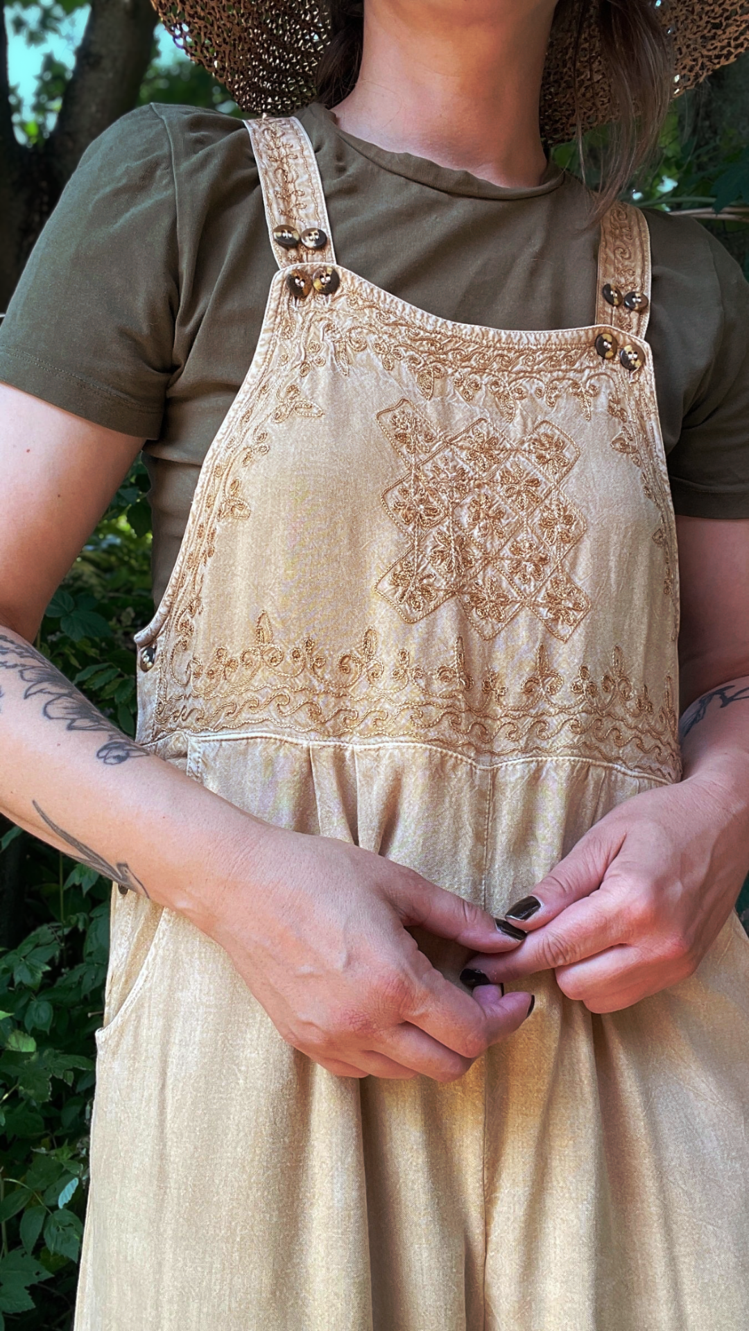 Embroidery Dungaree