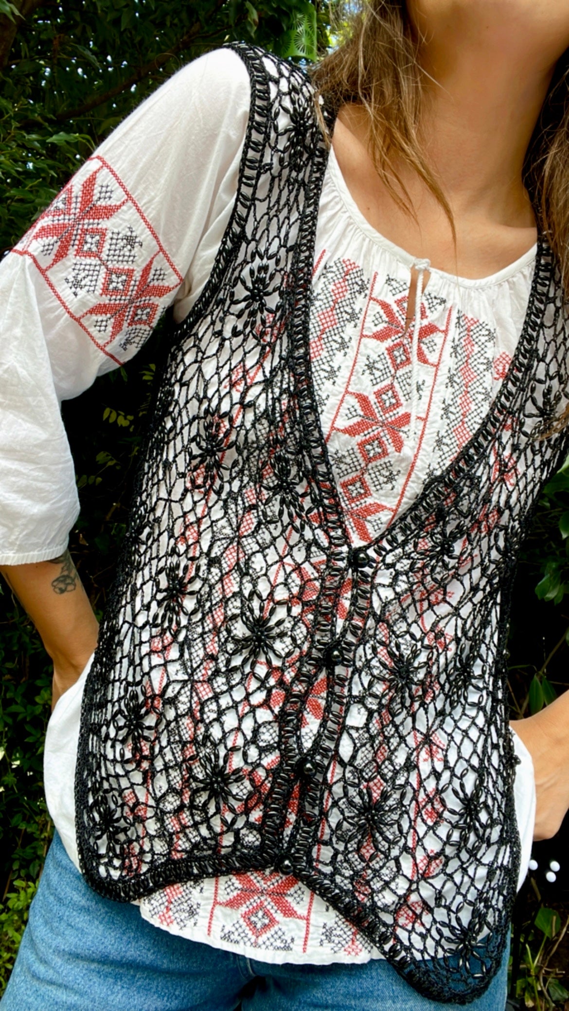 Beaded Crochet Waistcoat
