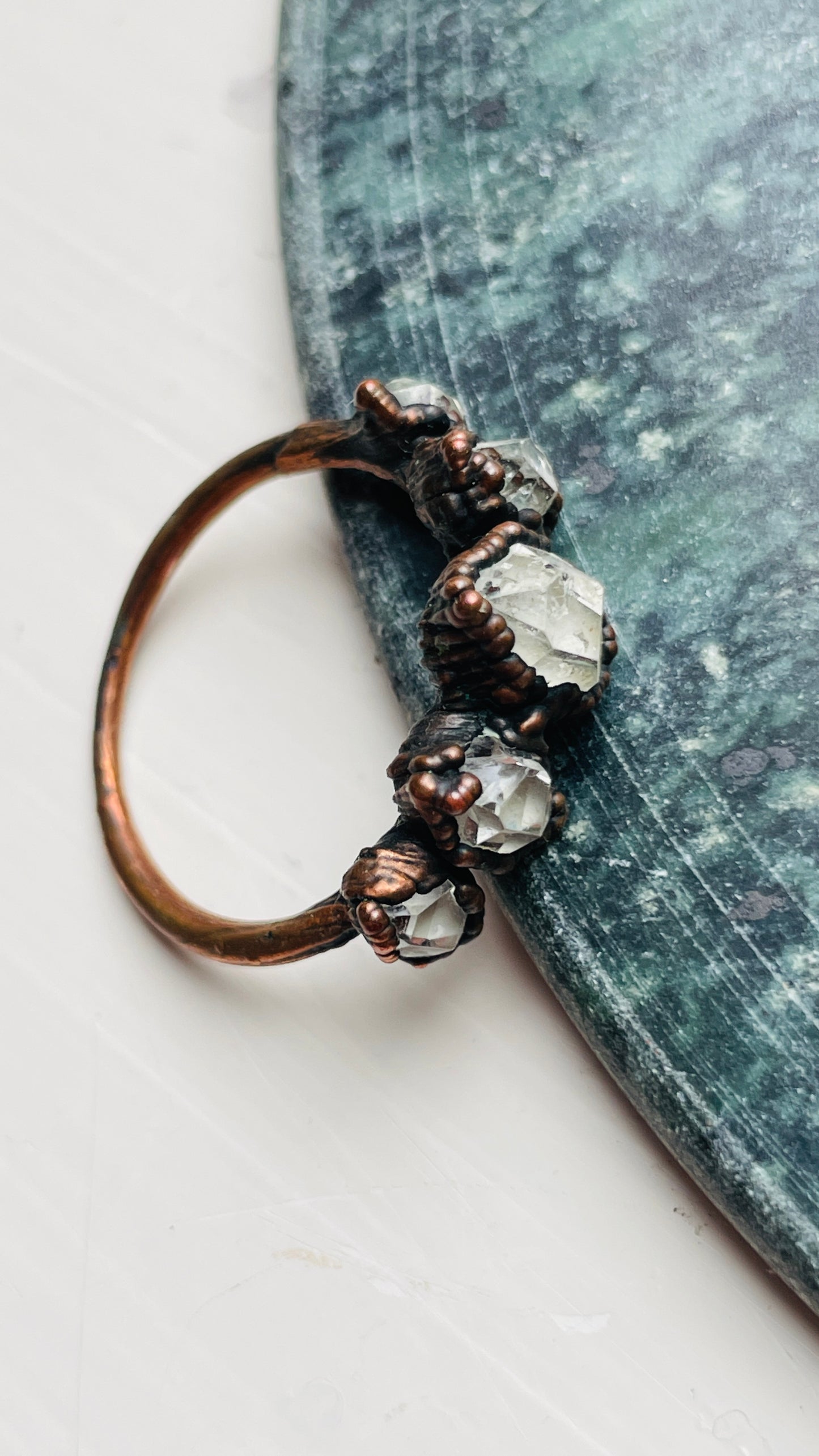 Copper and Crystal Ring