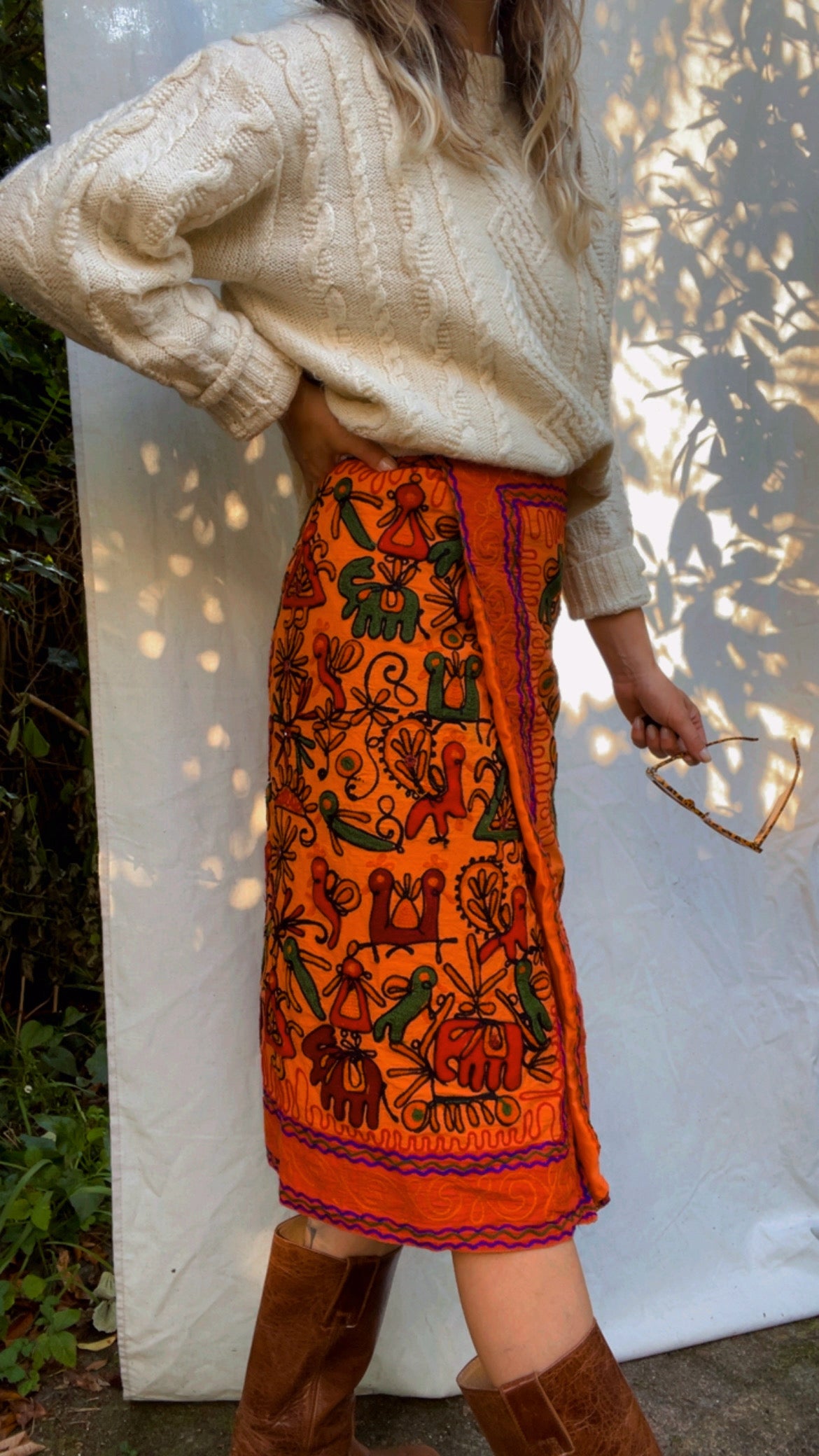 Kantha wrap skirt