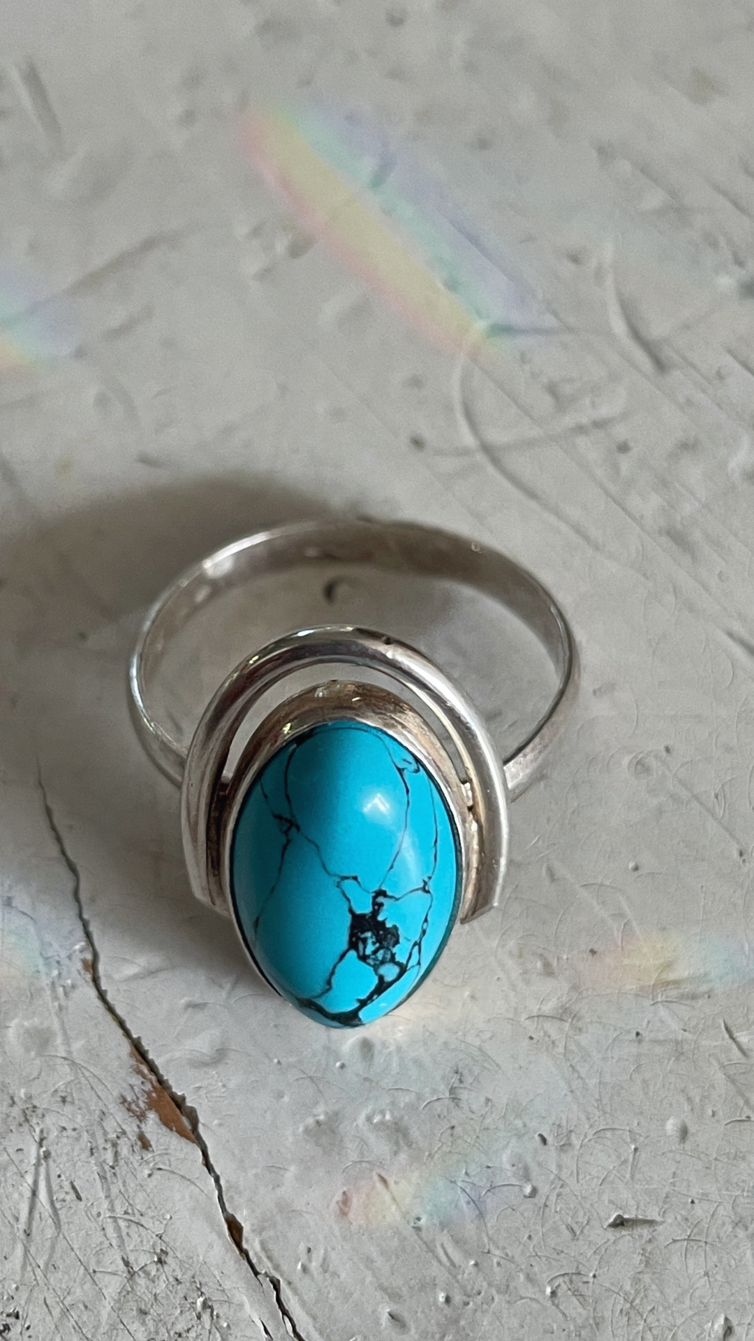 Turquoise Oval Silver Ring
