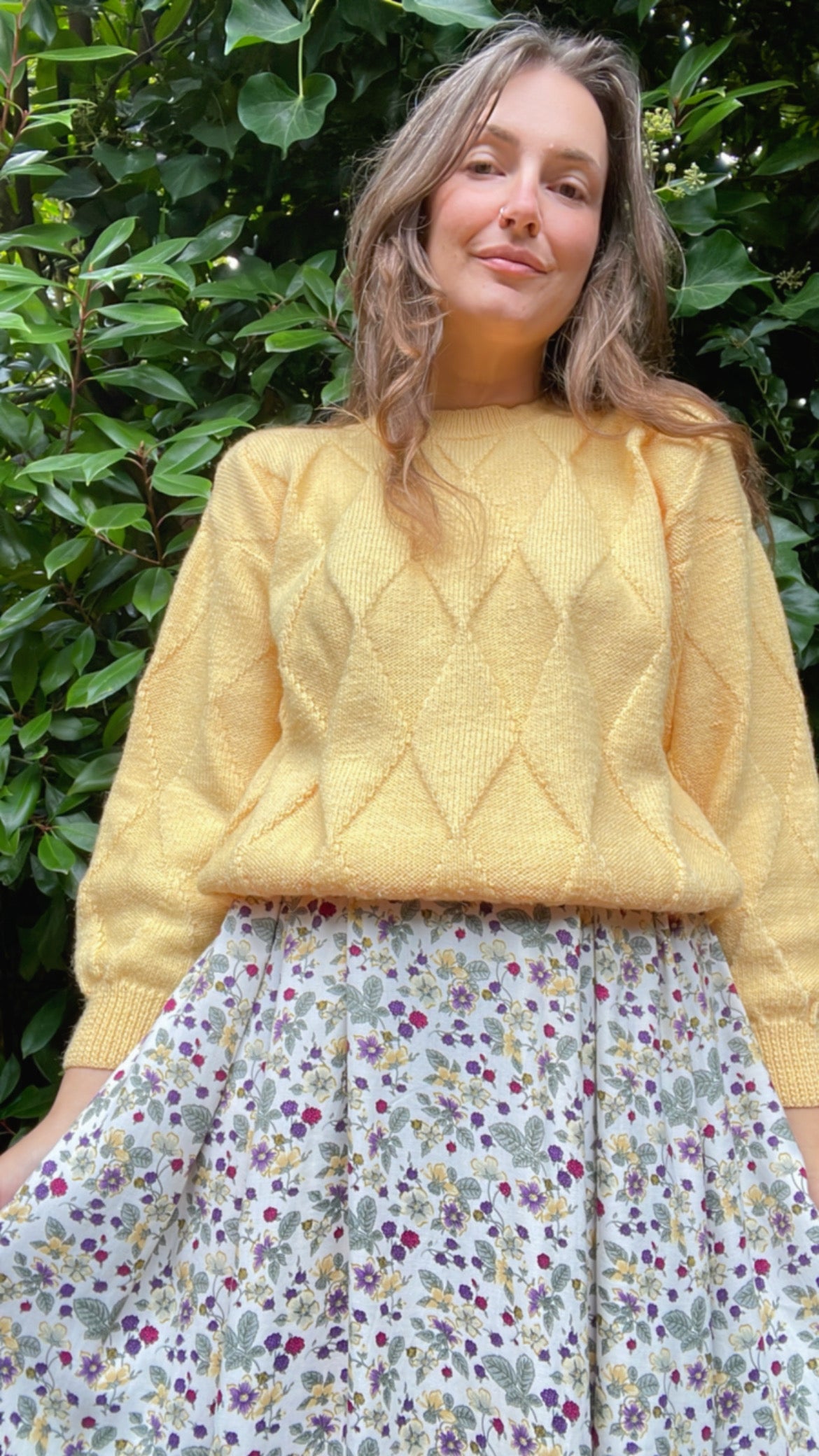 Hand Knitted Diamond Jumper