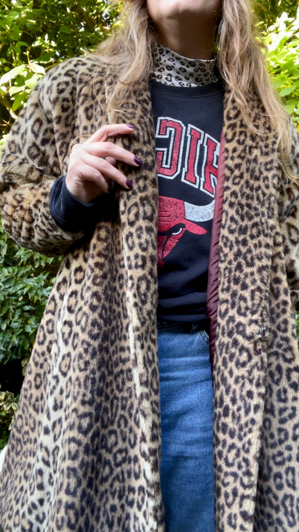 Faux Leopard Coat