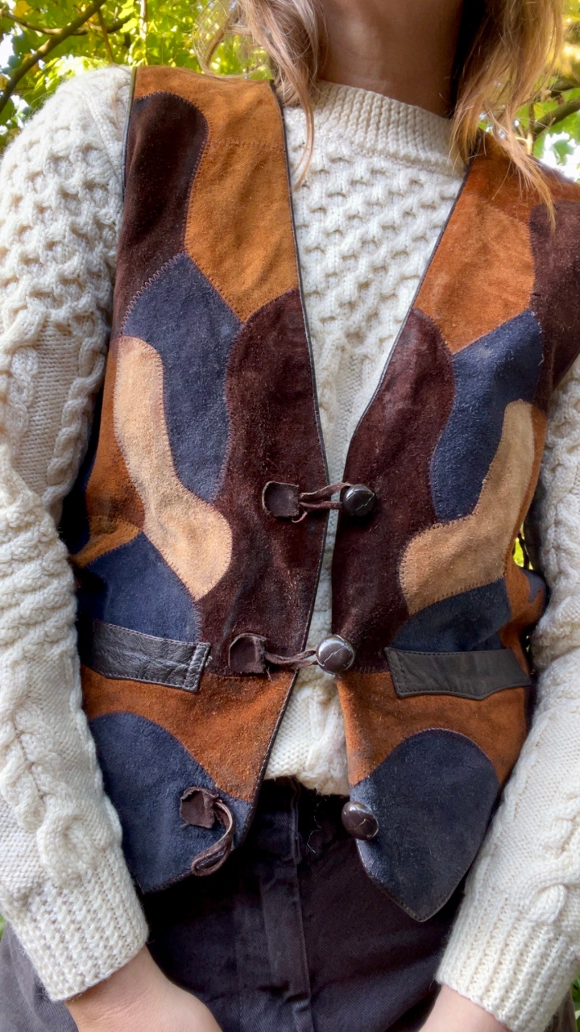 Patchwork Suede Waistcoat