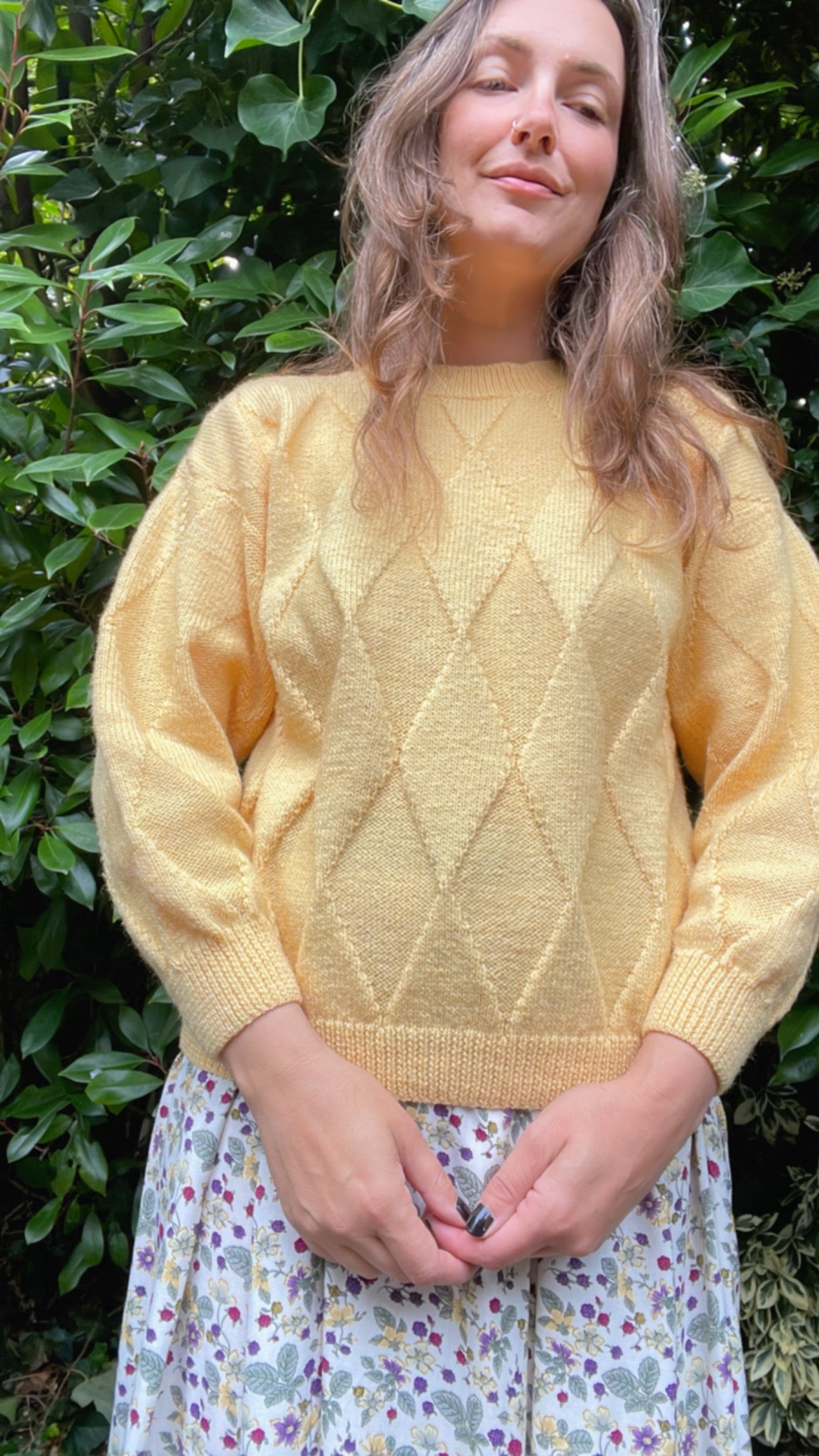 Hand Knitted Diamond Jumper