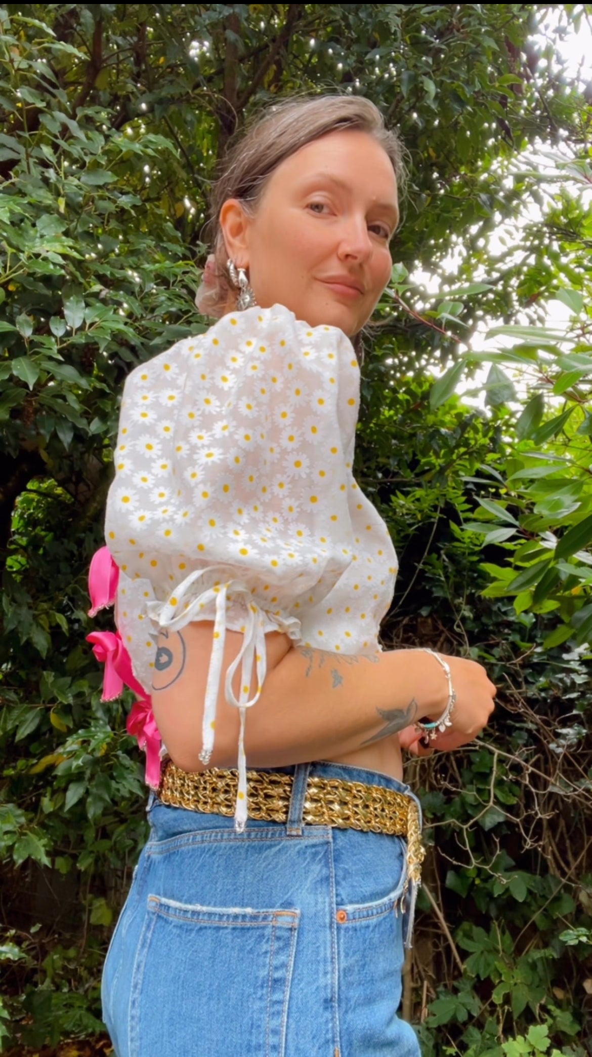 Reworked • Daisy & Bow Top